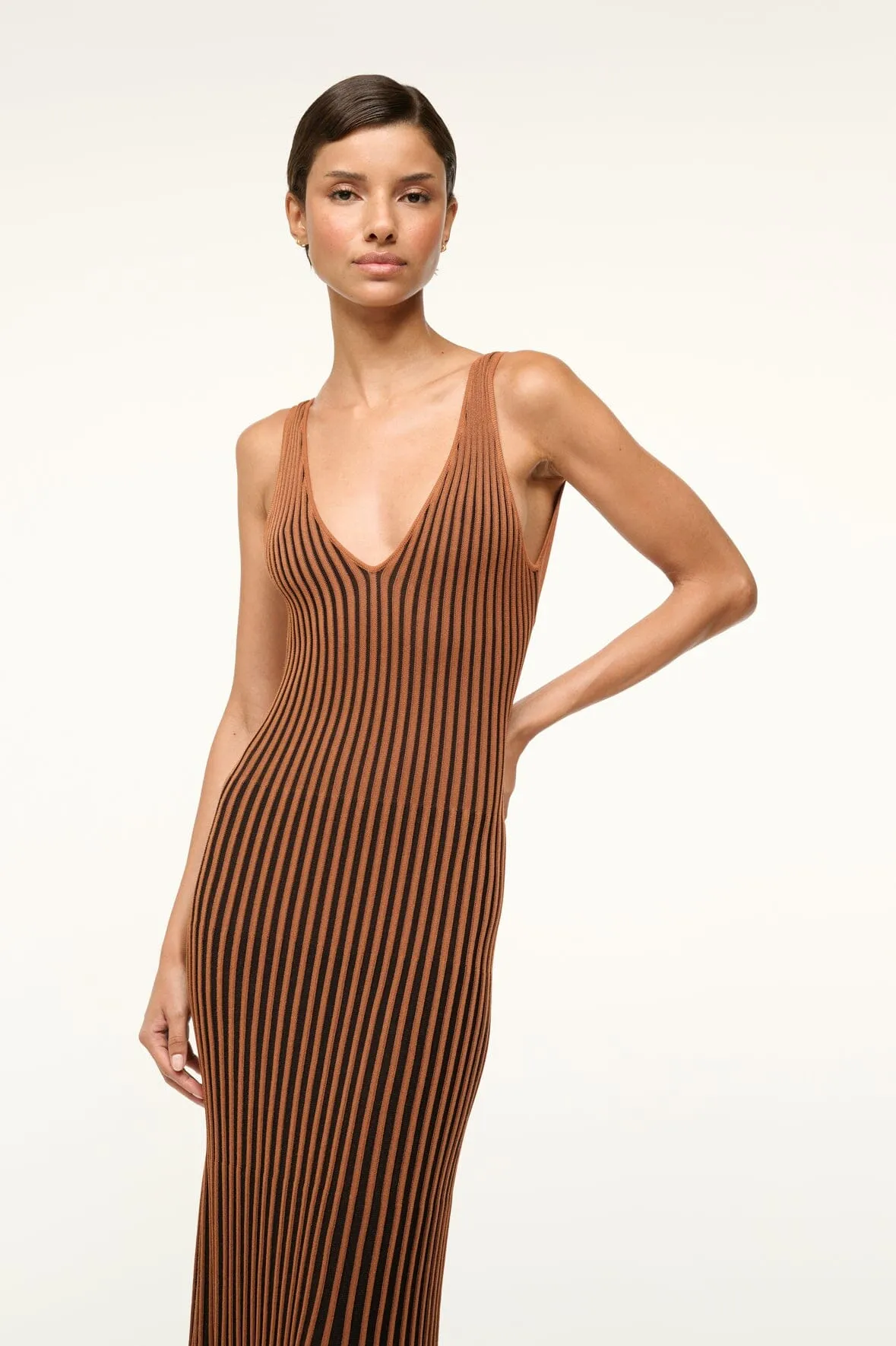 CLARETTA DRESS | TAN BLACK