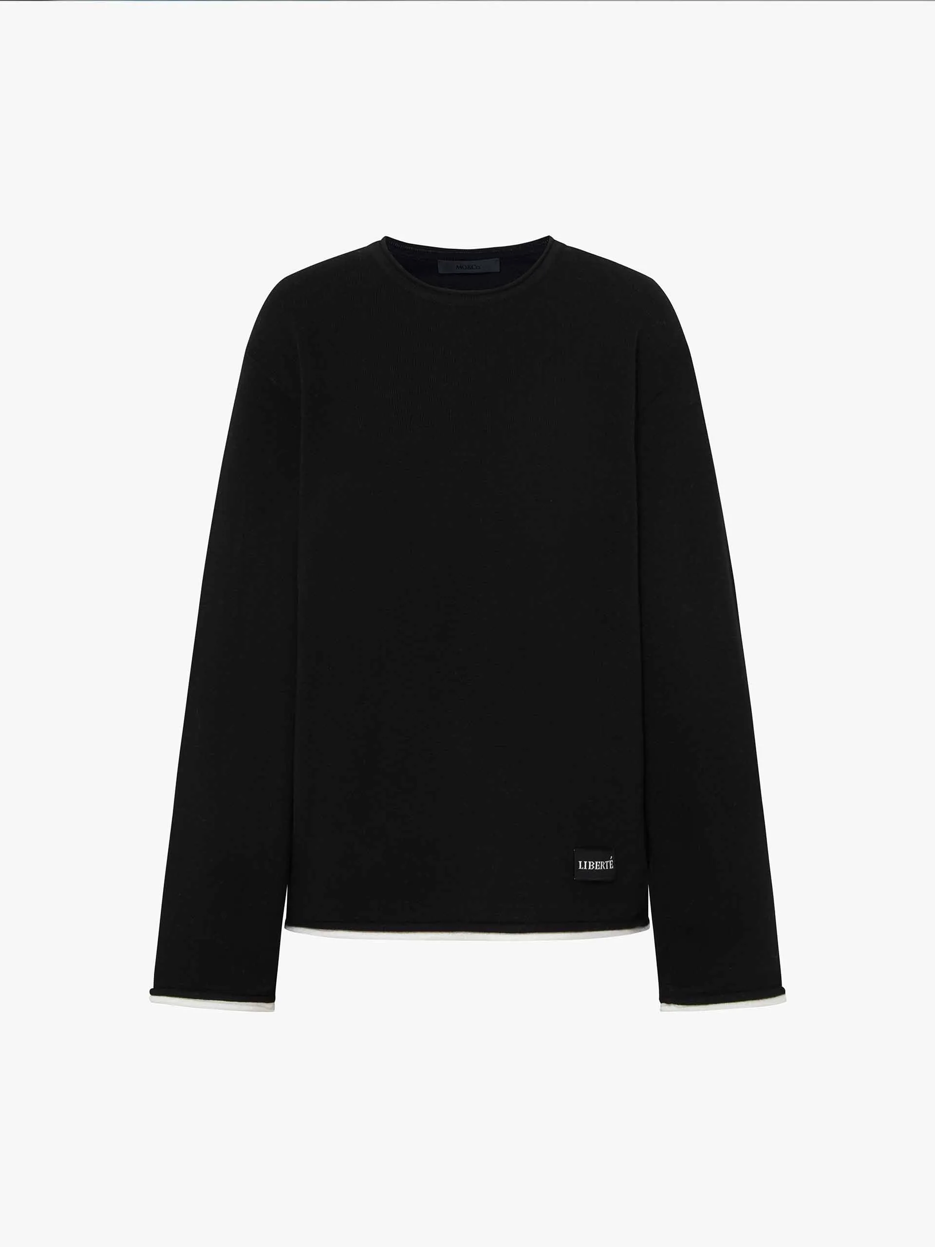 Contrast Detail Loose Sweater