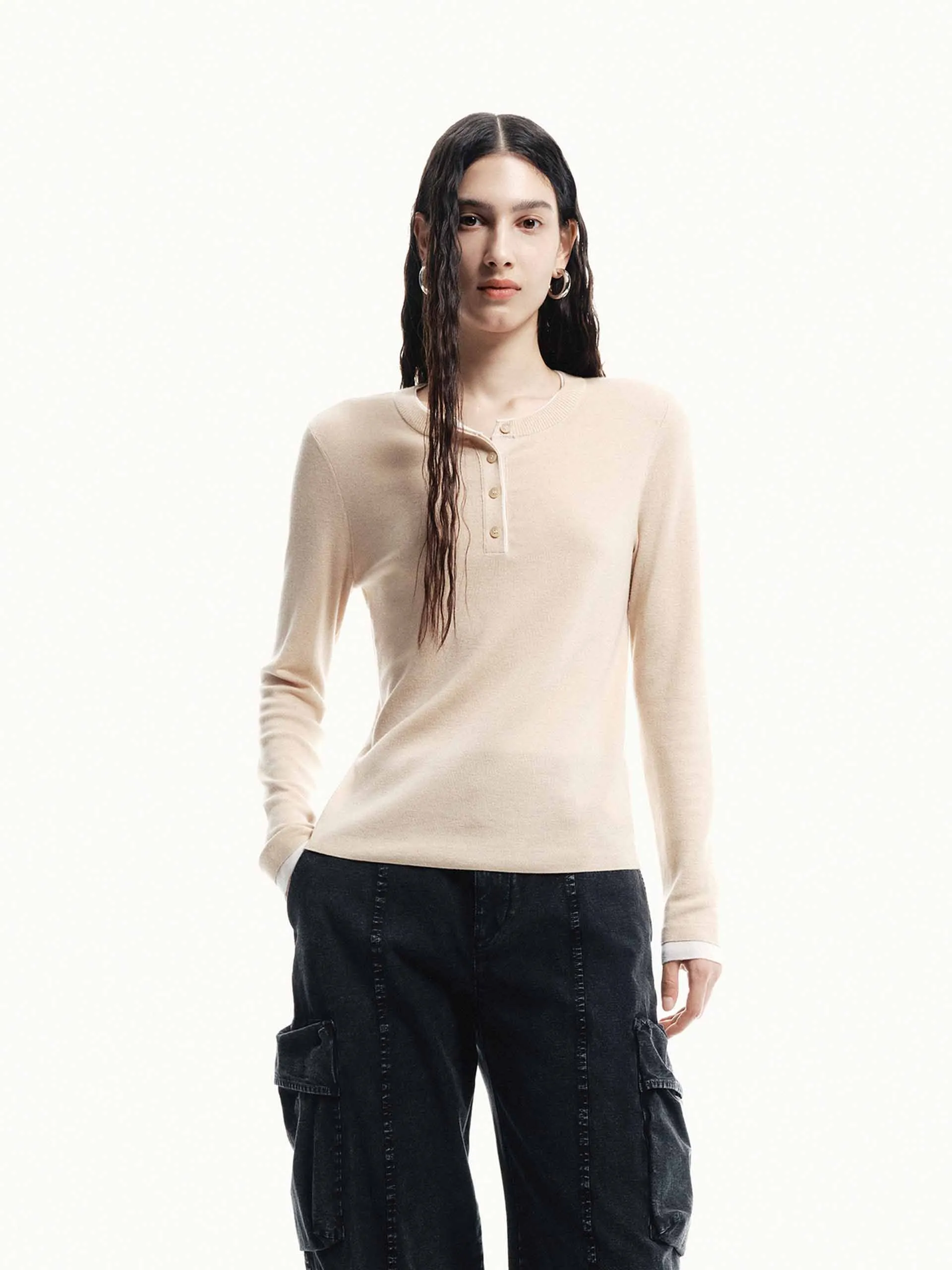 Contrast Trim Knit Sweater