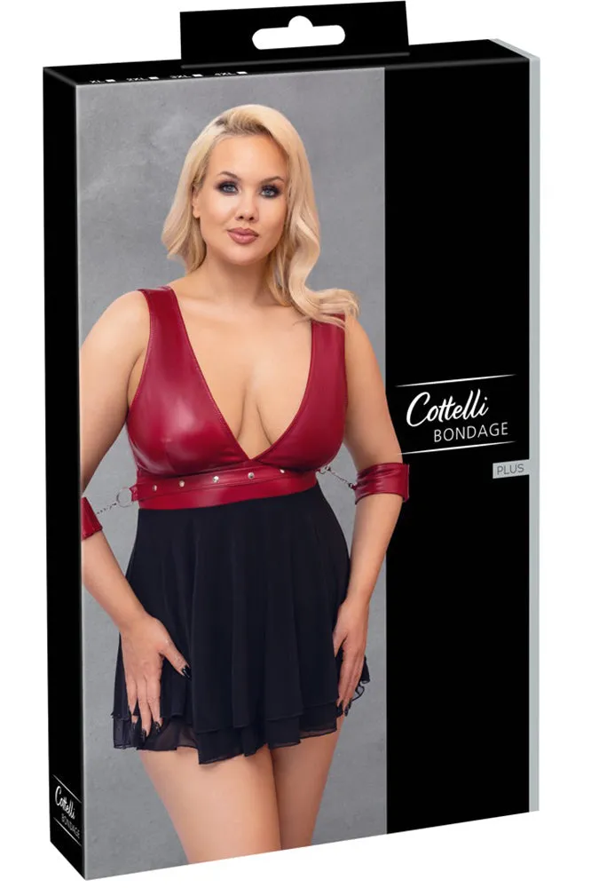 Cottelli Bondage Plus Size Red Black Babydoll