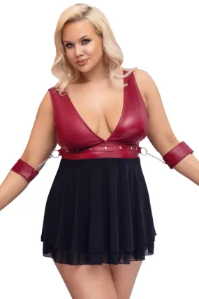 Cottelli Bondage Plus Size Red Black Babydoll