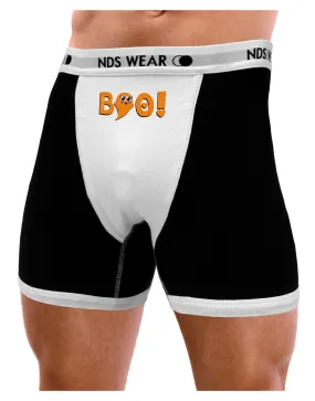 Cute Boo Text Orange Mens Boxer Brief Underwear