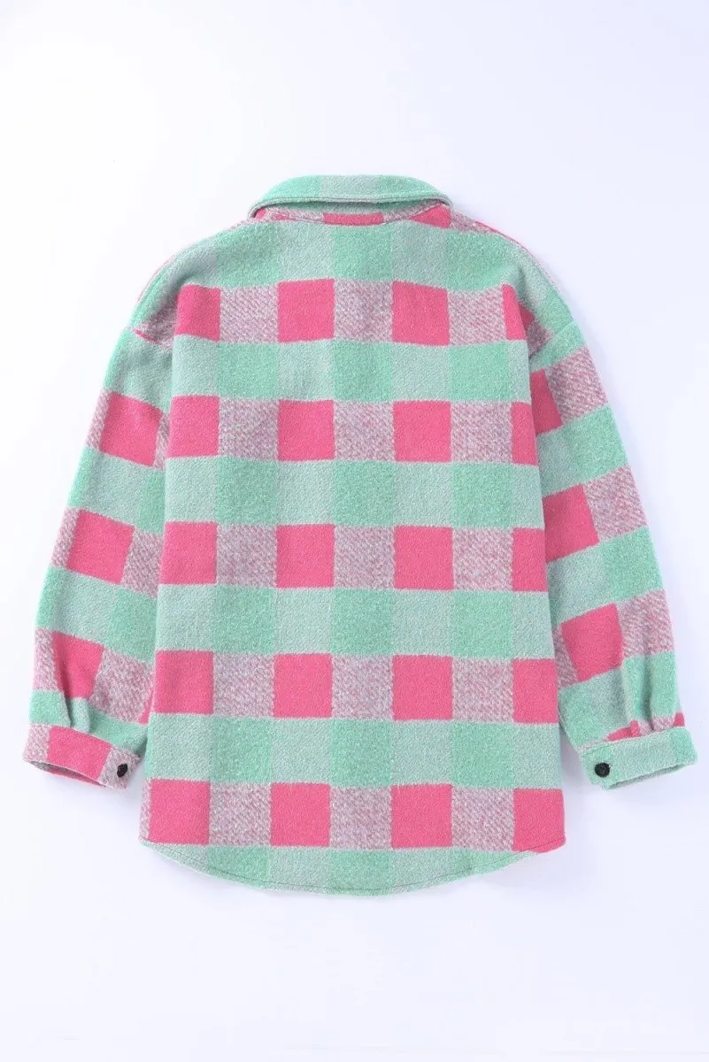 Denise Pink Plaid Oversized Shacket