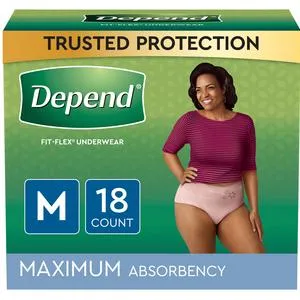 Depend® FIT-FLEX® Incontinence Underwear for Women. Blush Color, Maximum Absorbency