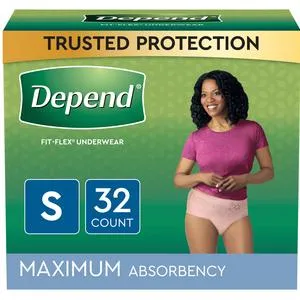 Depend® FIT-FLEX® Incontinence Underwear for Women. Blush Color, Maximum Absorbency