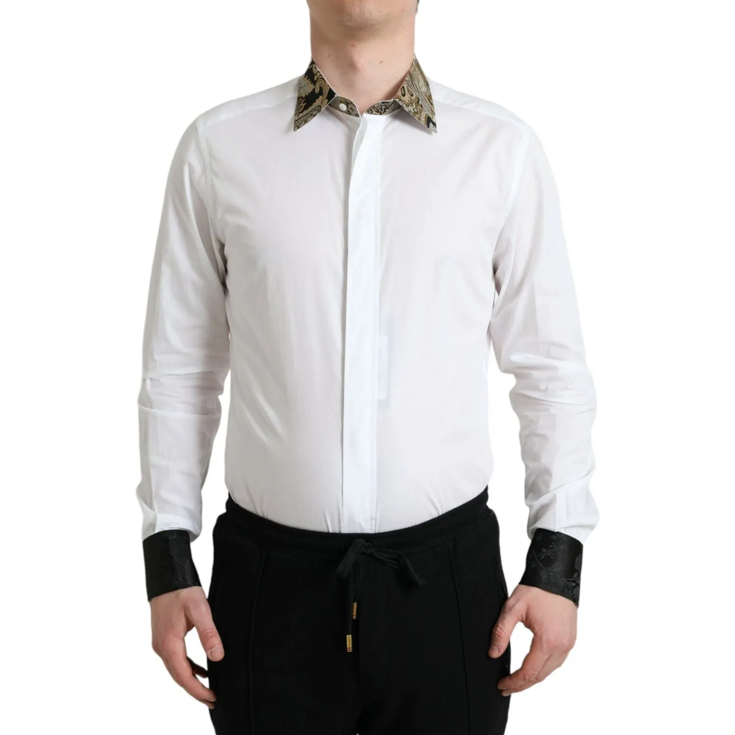 Dolce & Gabbana Elegant Gold Detail Dress Shirt