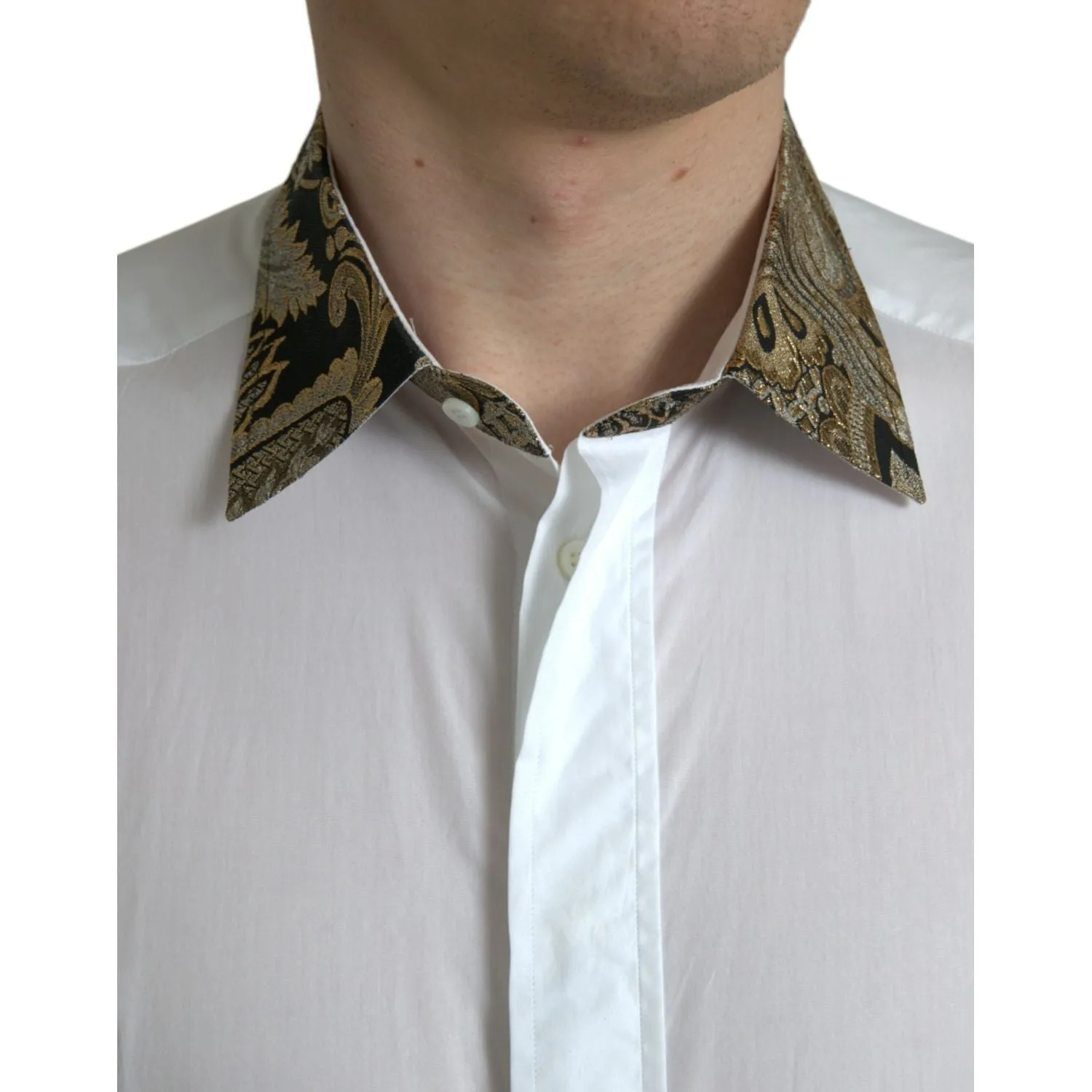 Dolce & Gabbana Elegant Gold Detail Dress Shirt