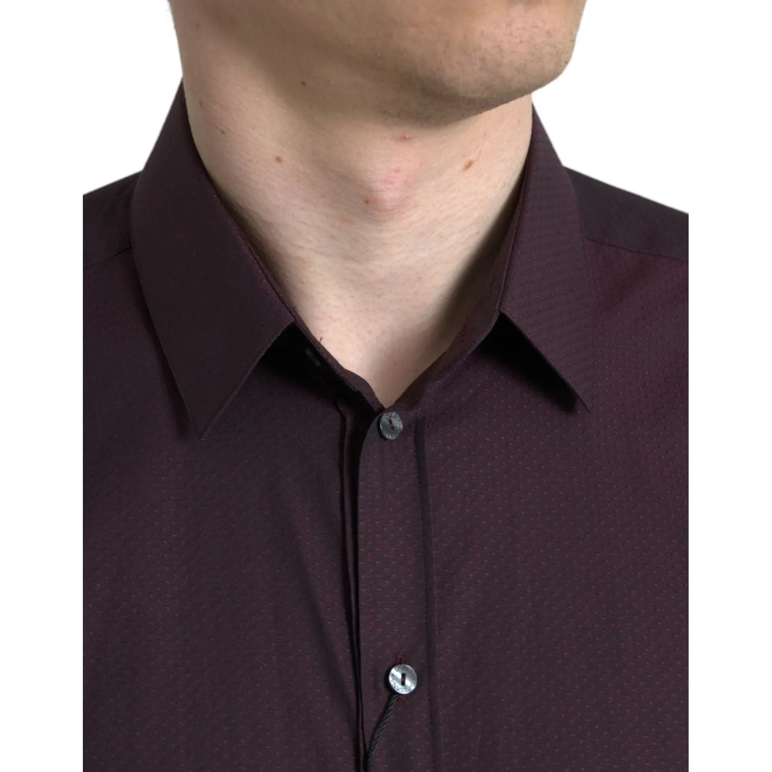 Dolce & Gabbana Elegant Maroon Martini Dress Shirt