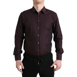 Dolce & Gabbana Elegant Maroon Martini Dress Shirt