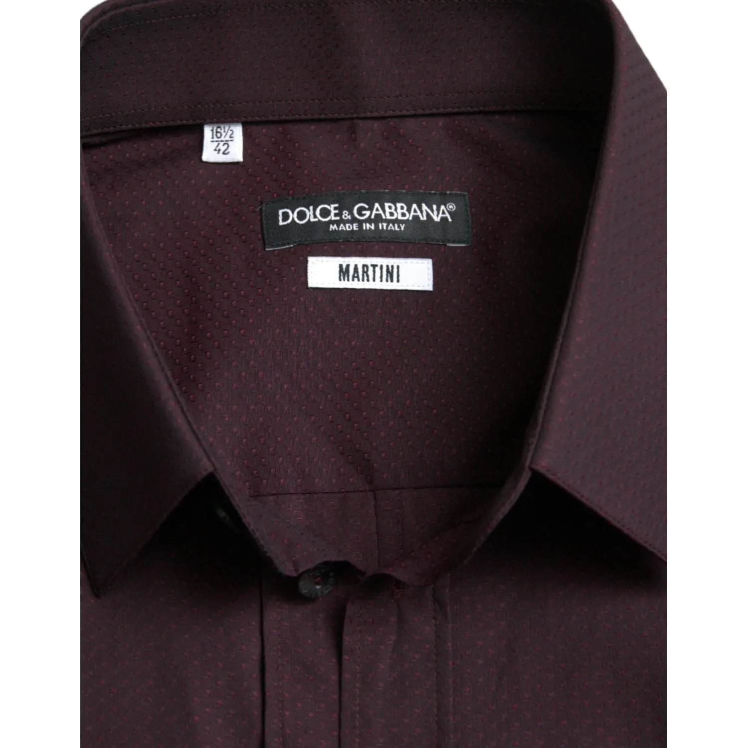 Dolce & Gabbana Elegant Maroon Martini Dress Shirt