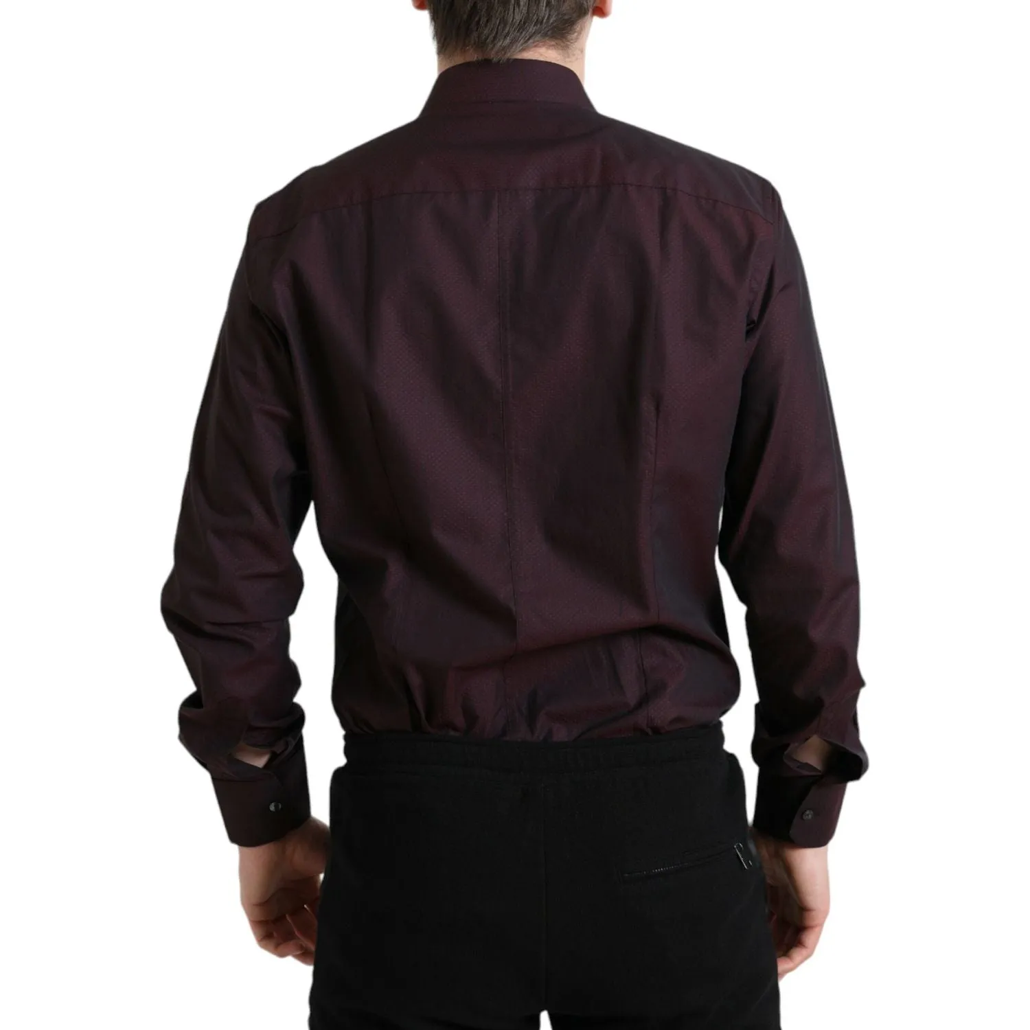 Dolce & Gabbana Elegant Maroon Martini Dress Shirt