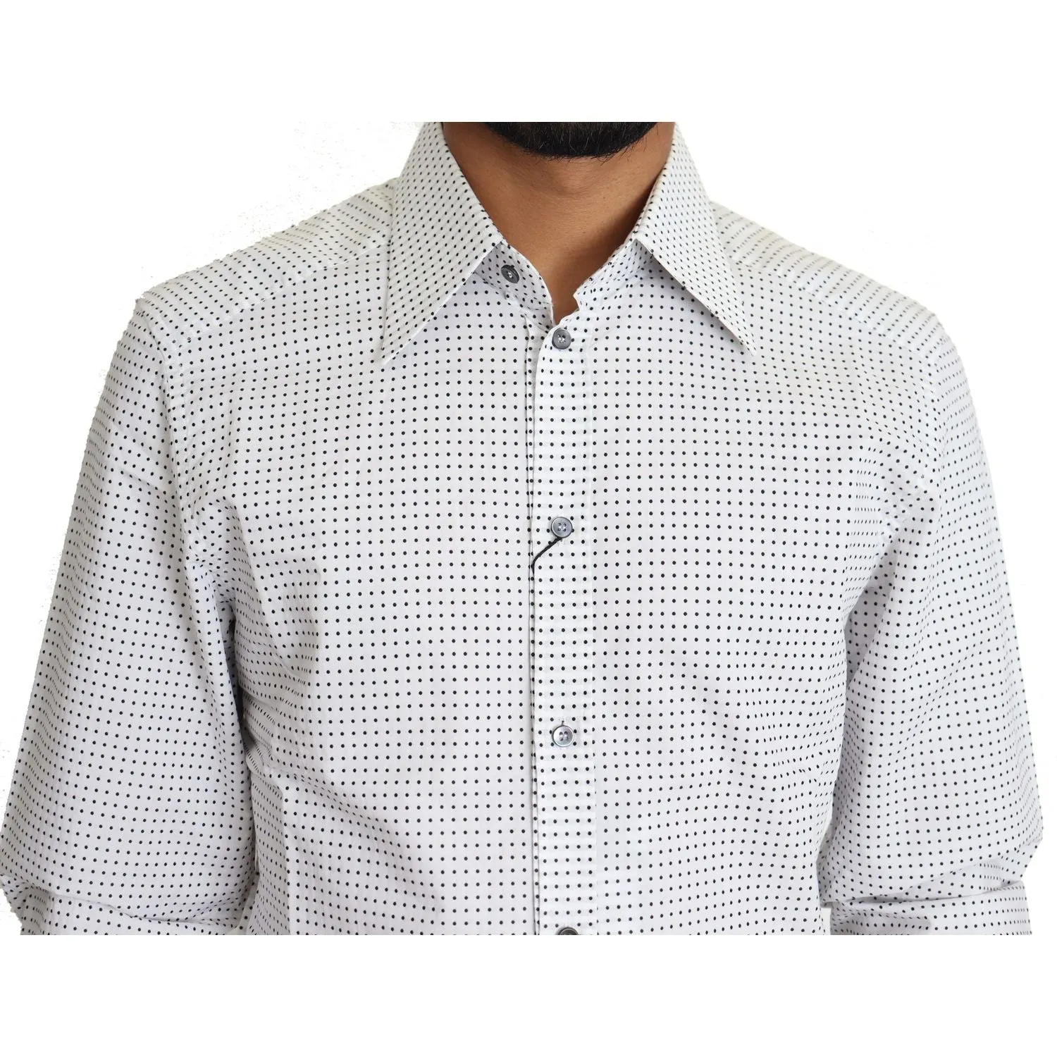 Dolce & Gabbana Elegant Slim Fit Polka Dot Dress Shirt