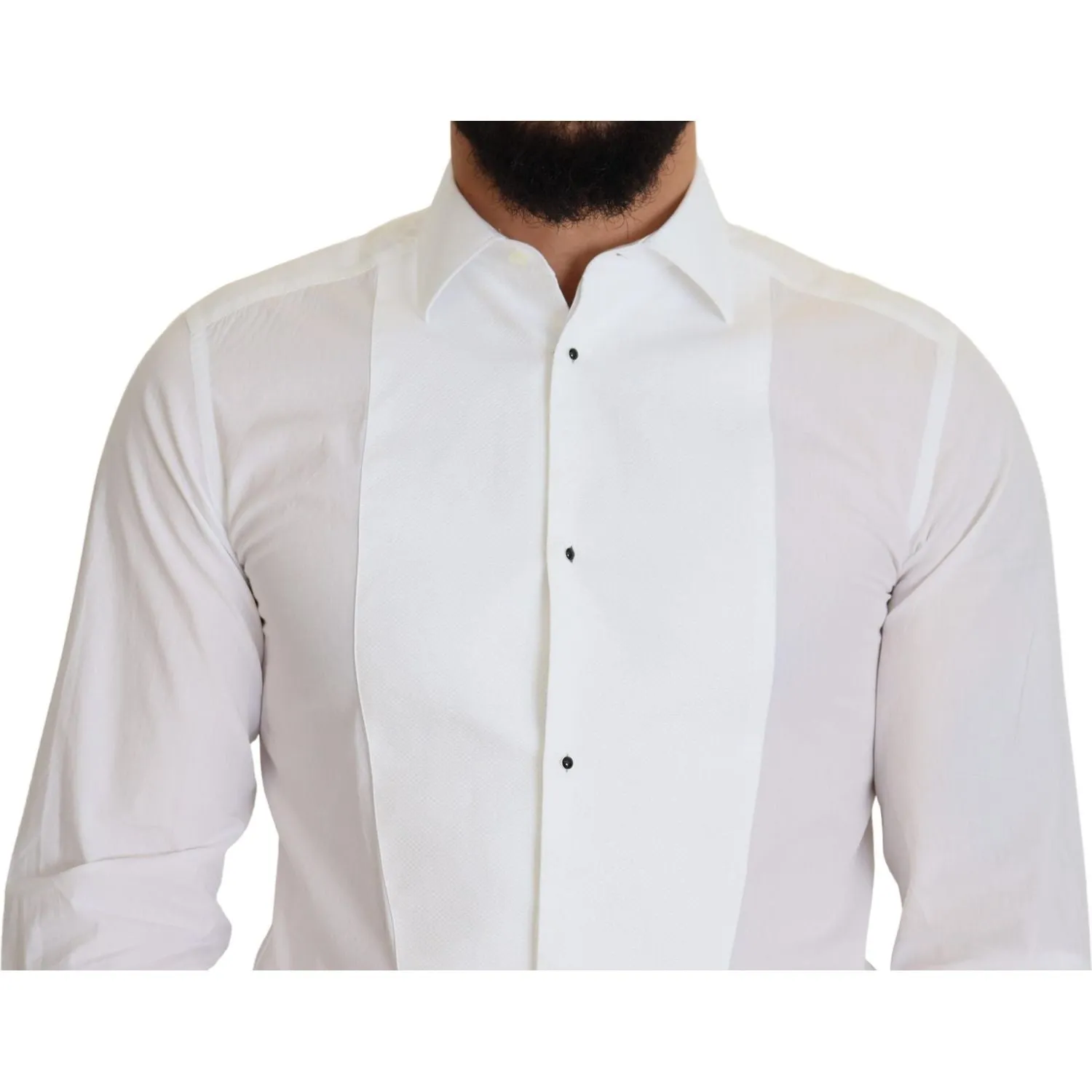 Dolce & Gabbana Elegant White Cotton Poplin Slim Fit Shirt