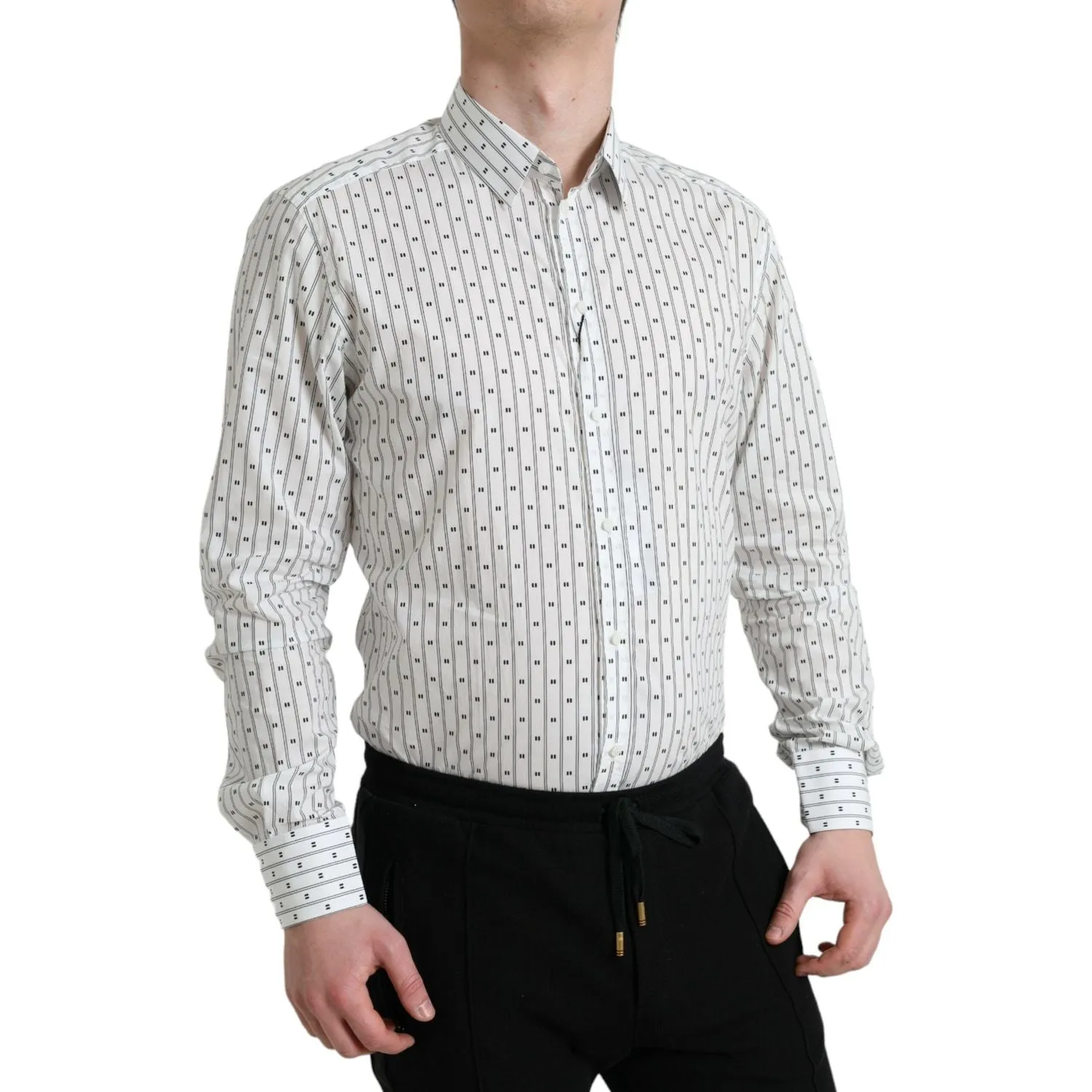 Dolce & Gabbana Elegant White Cotton Slim Fit Dress Shirt