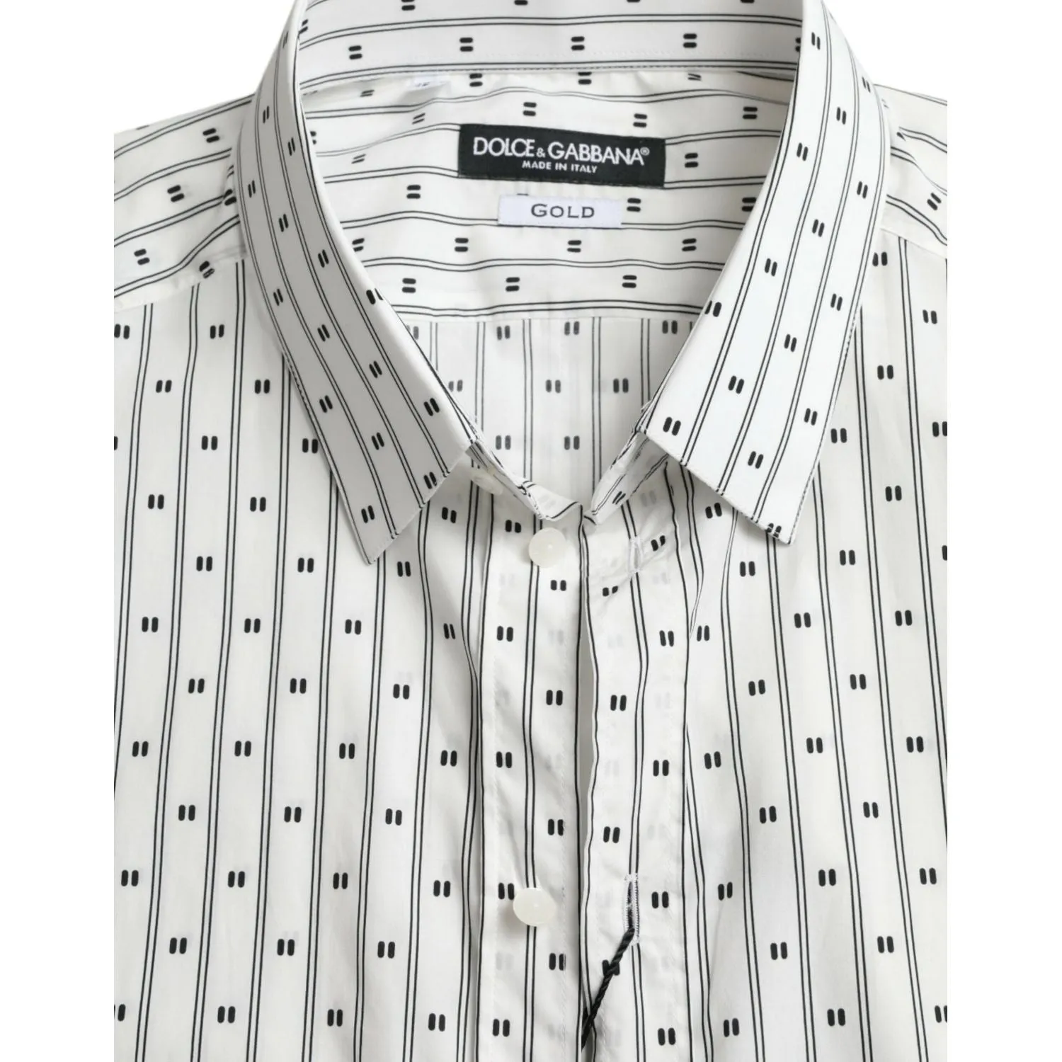 Dolce & Gabbana Elegant White Cotton Slim Fit Dress Shirt