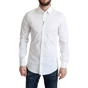 Dolce & Gabbana Elegant White Cotton Stretch Dress Shirt