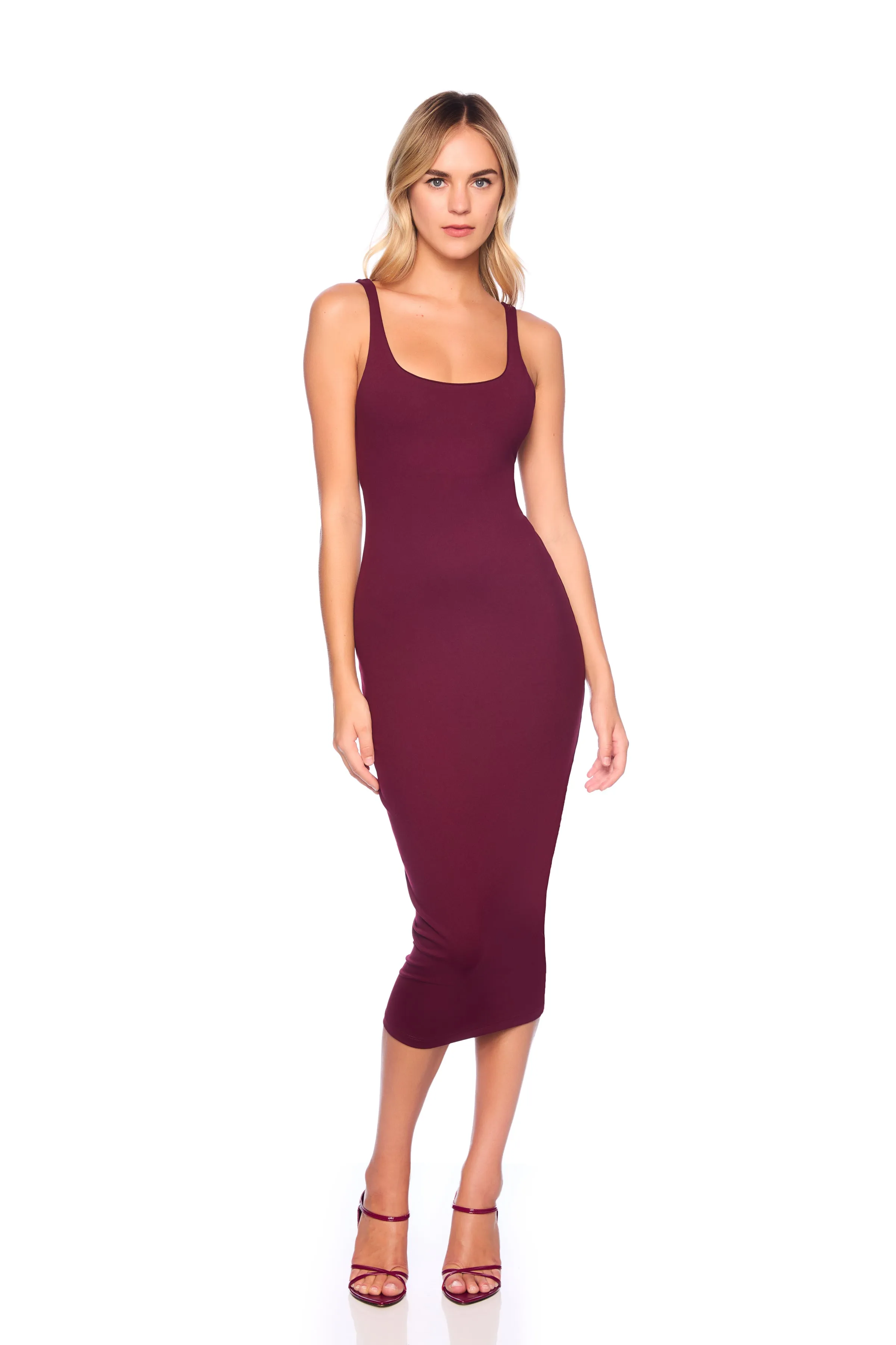 extreme scoop midi dress