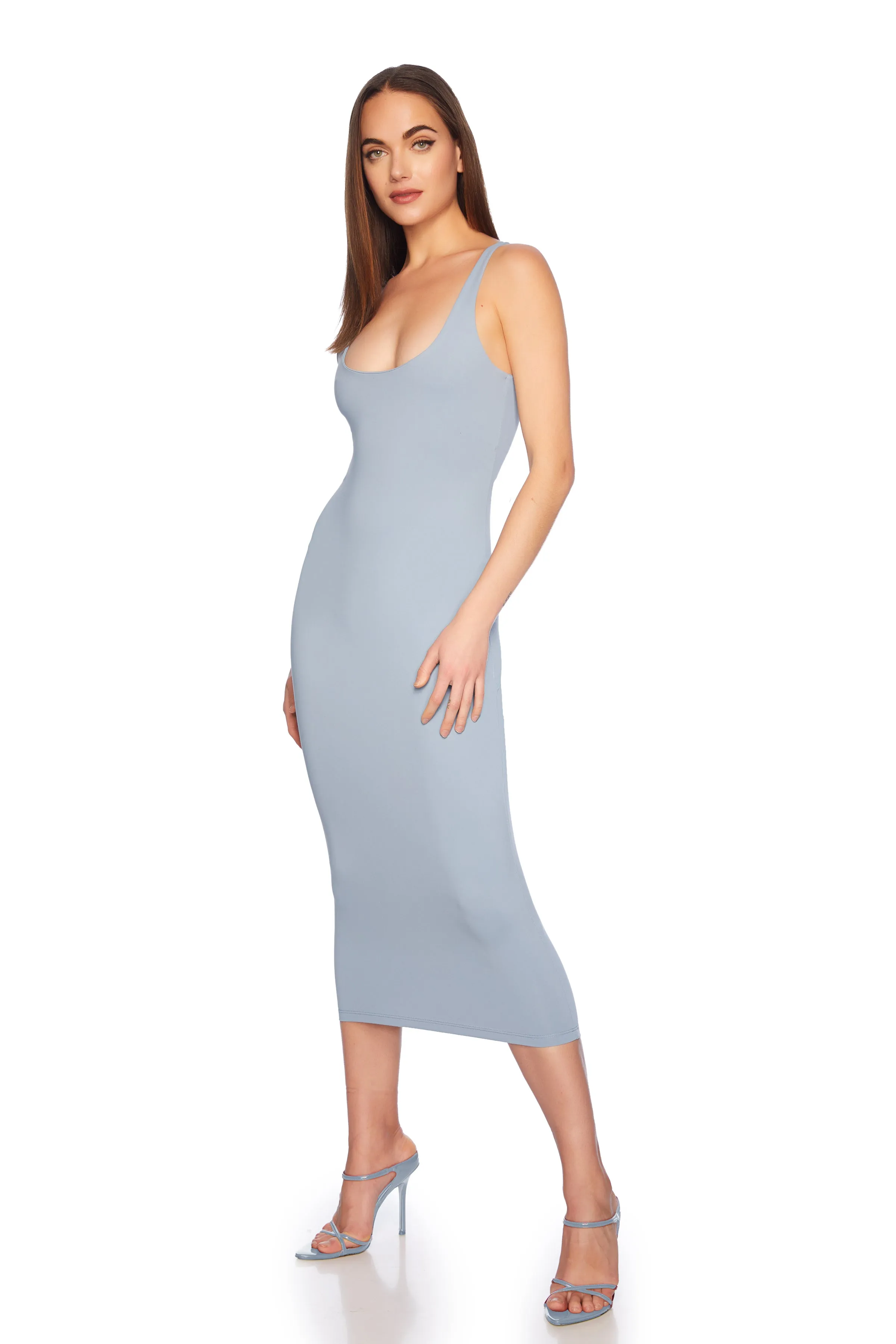 extreme scoop midi dress