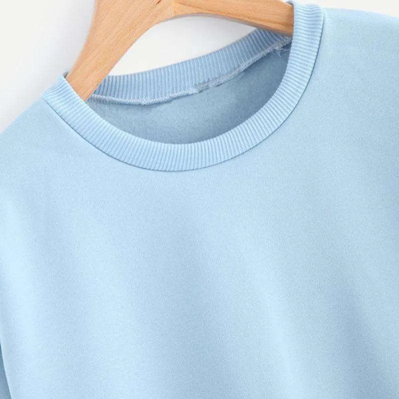 Eyelet Tie Sleeve Sweatshirt