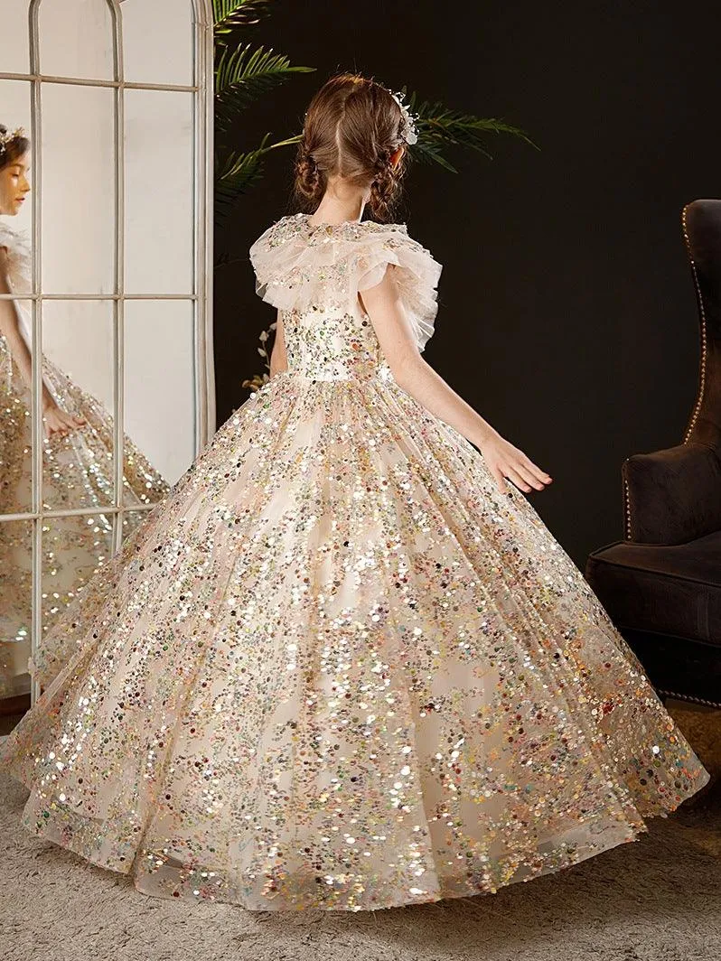 Fairy Dream Sequin Gown Fantasy Fairy Tale Sequin Long Dress Princess Style Multicolor Sequin Dress