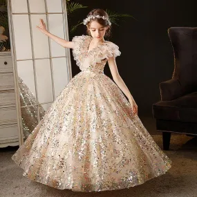 Fairy Dream Sequin Gown Fantasy Fairy Tale Sequin Long Dress Princess Style Multicolor Sequin Dress