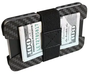 Fidelo Carbon Fiber Minimalist Wallet - Slim Credit Card Holder Money Clip Wallets for Men