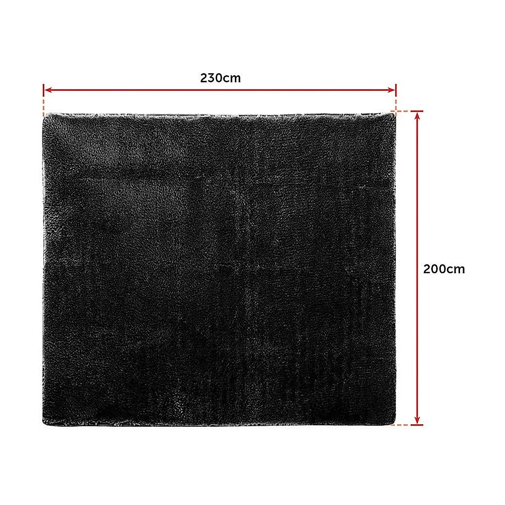 Floor Rugs Large Shaggy 230x200cm - Black