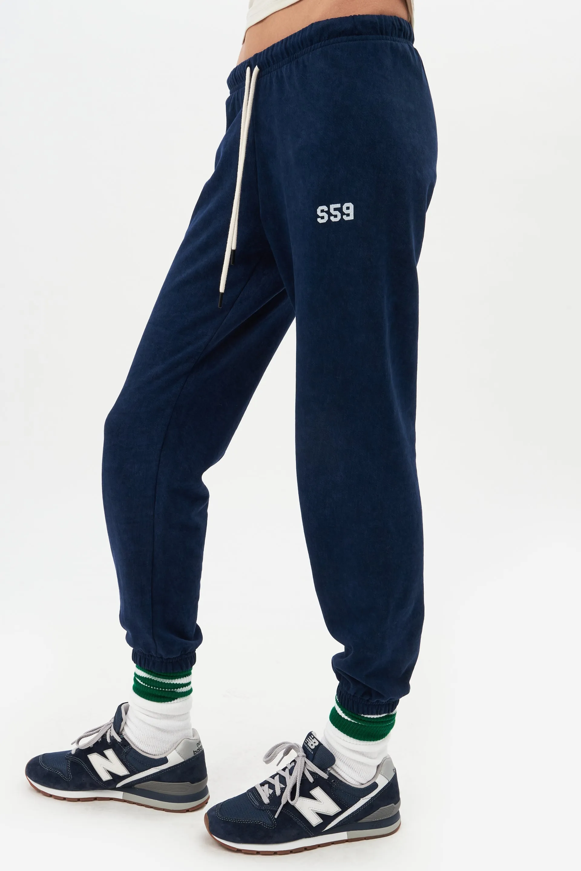 Flore French Terry 7/8 Sweatpant, Washed Indigo