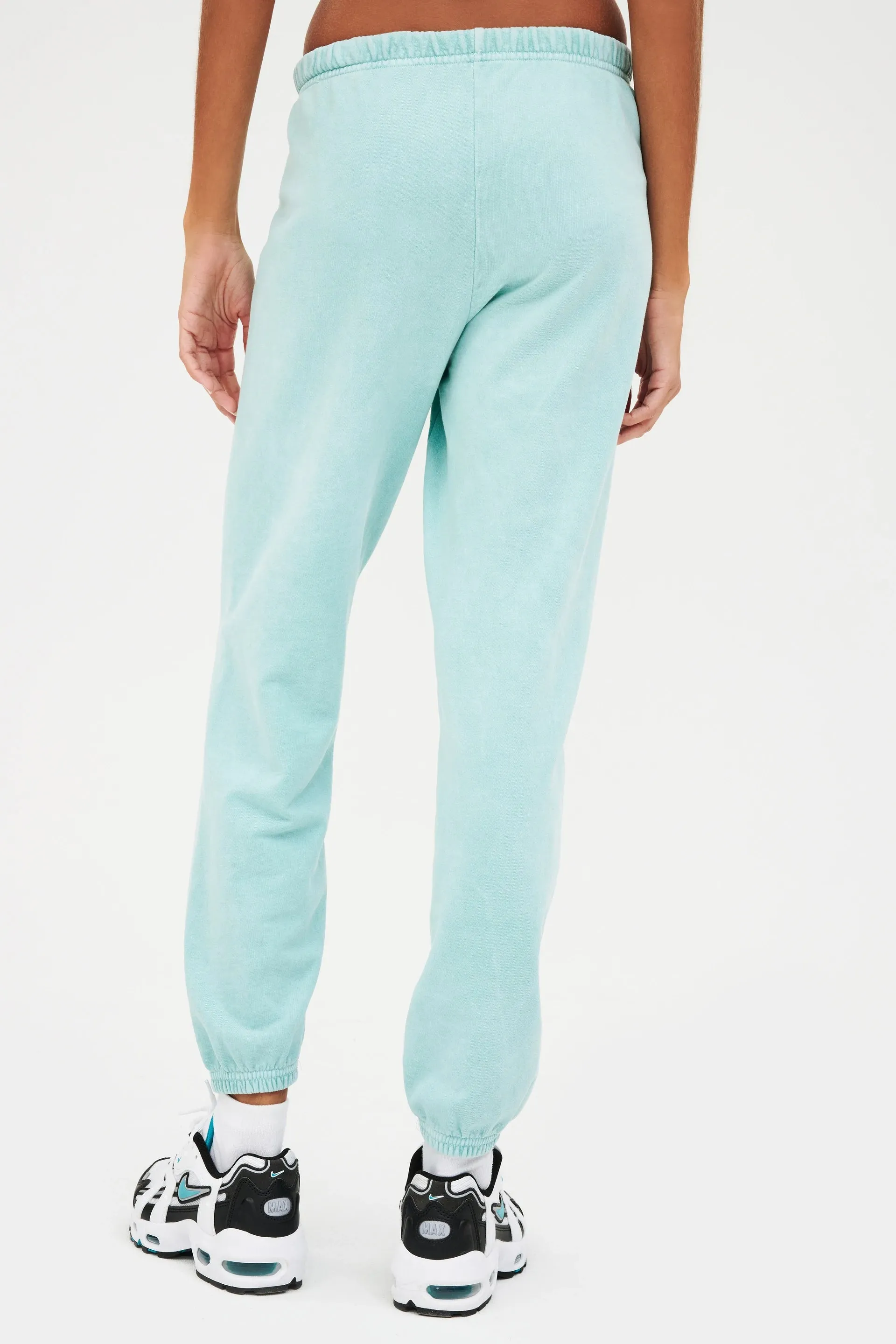 Flore French Terry 7/8 Sweatpant, Washed Jade