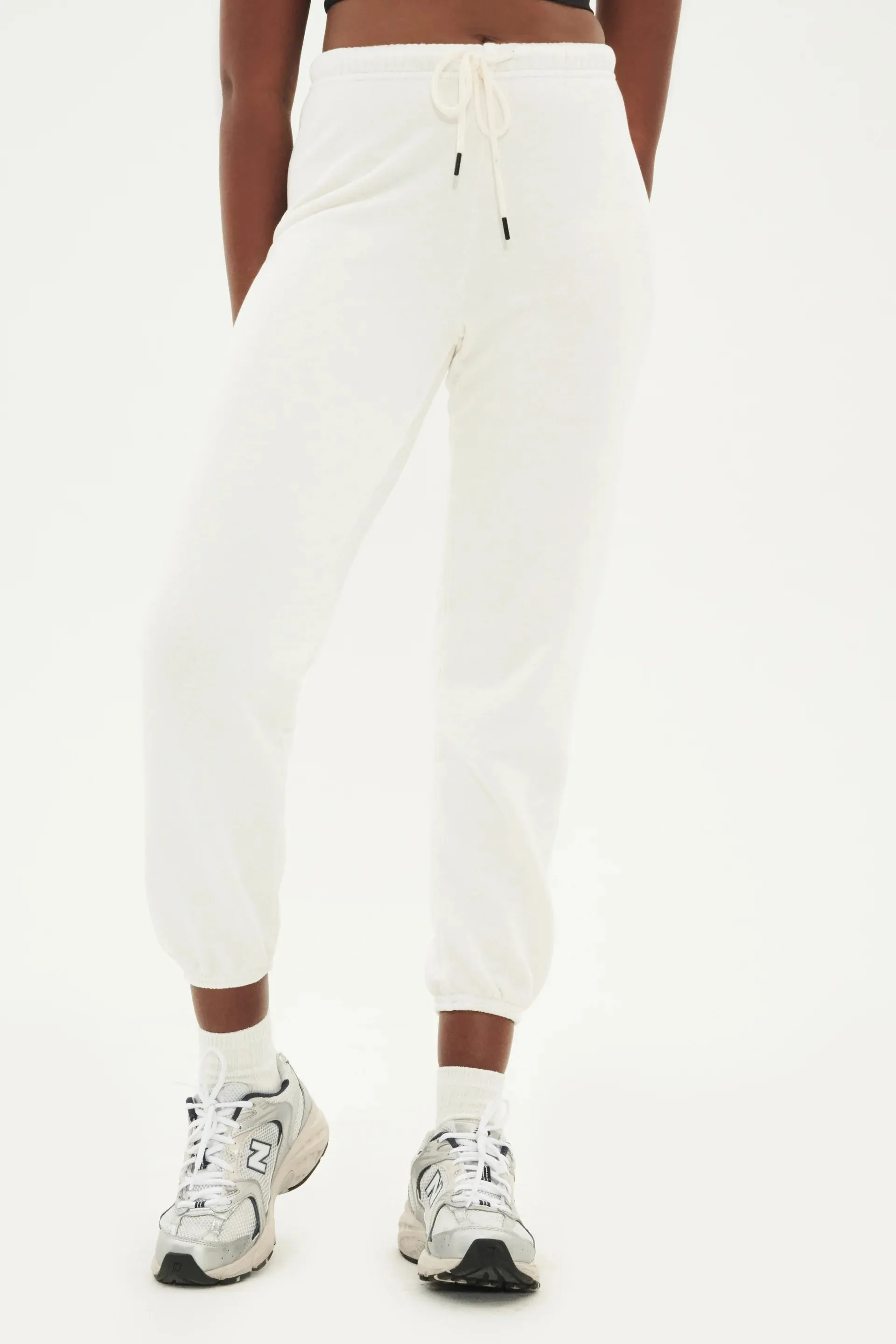 Flore French Terry 7/8 Sweatpant, Washed White