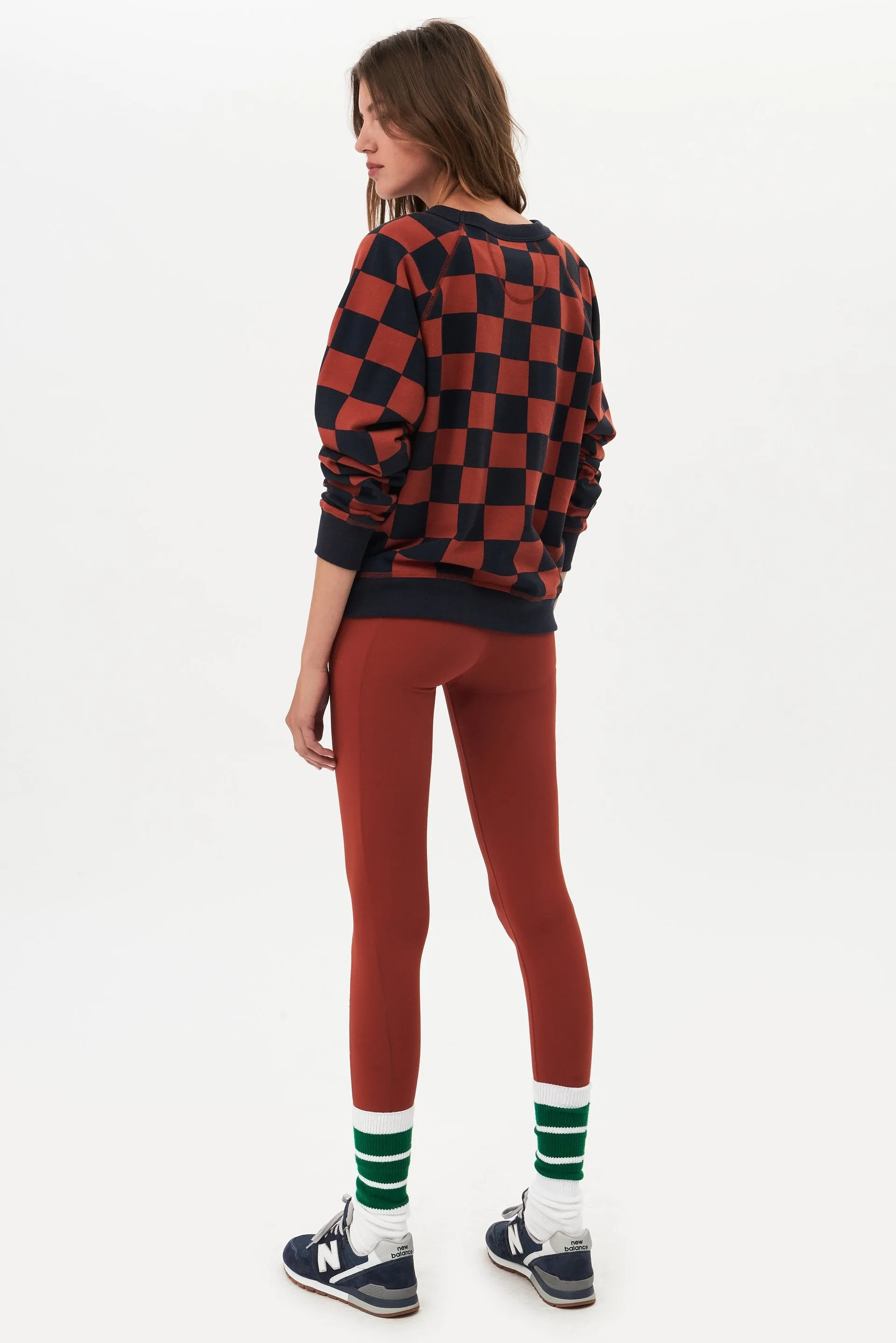 Flore French Terry Sweatshirt, Indigo/Rum Check