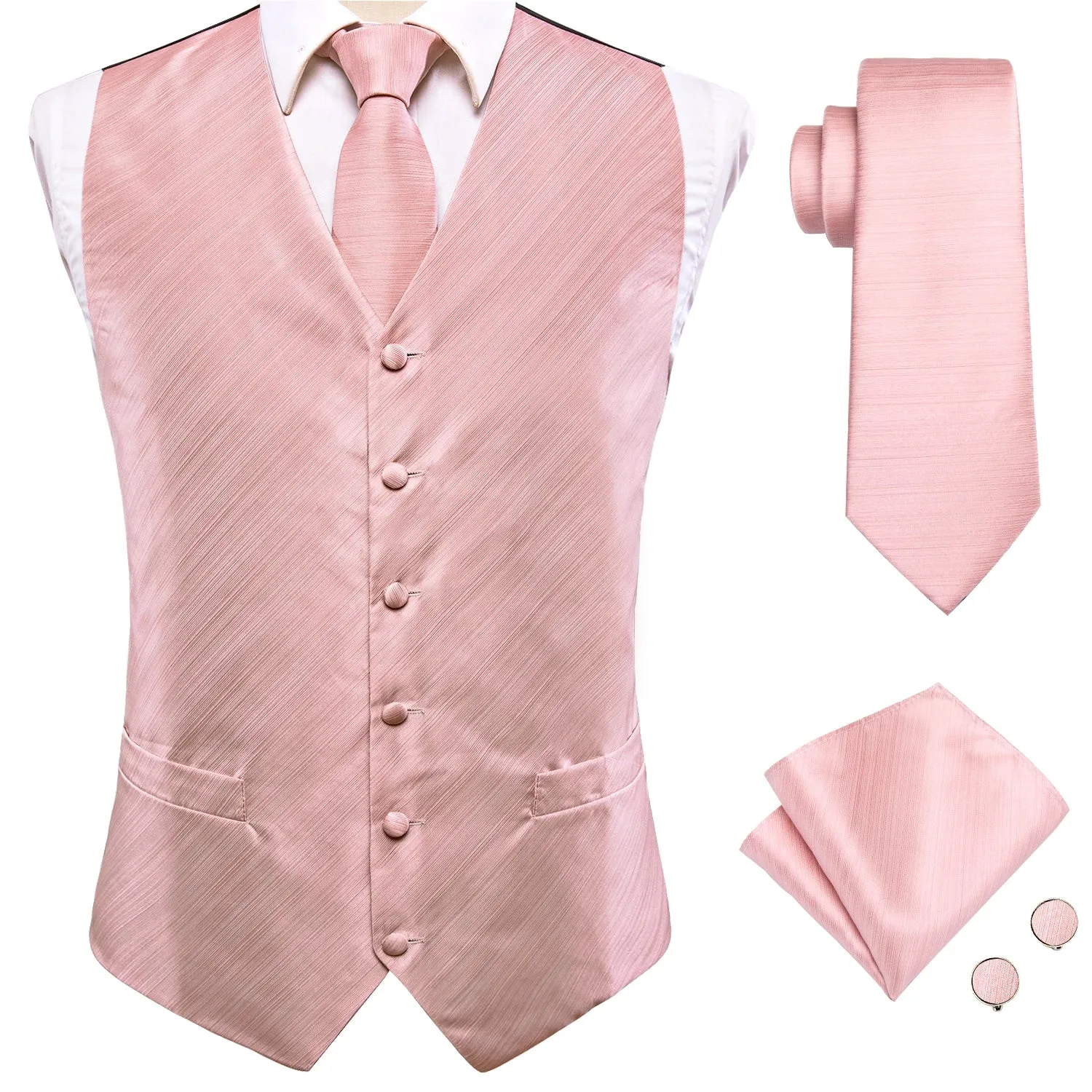 Funki Buys | Vests | Men's Formal 4 Pcs Silk Slim Waistcoat Sets