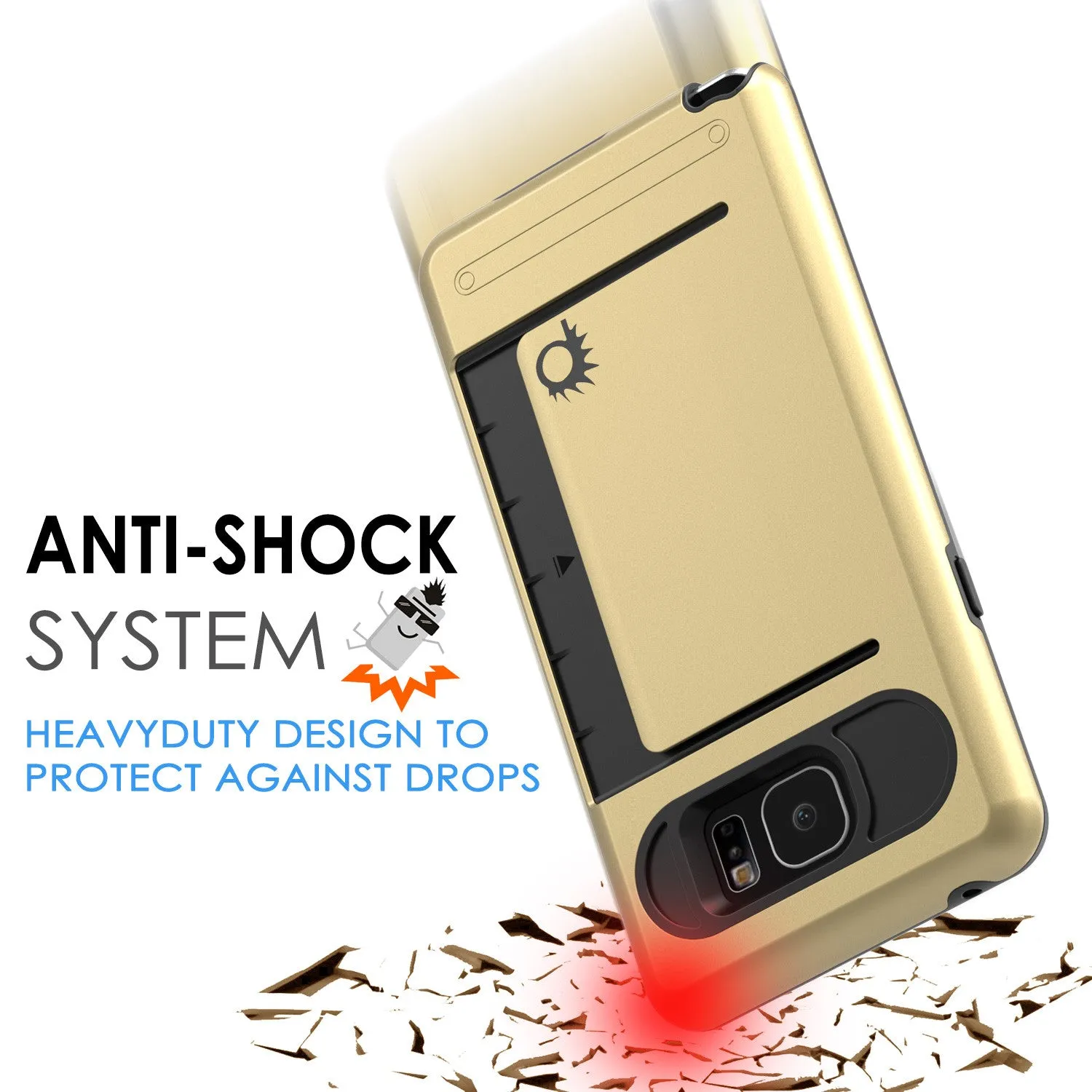 Galaxy Note 5 Case PunkCase CLUTCH Gold Series Slim Armor Soft Cover Case w/ Tempered Glass