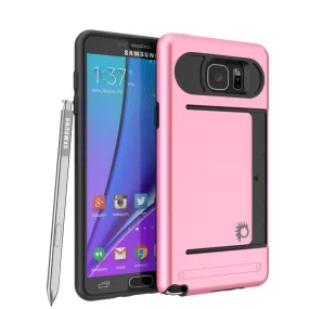 Galaxy Note 5 Case PunkCase CLUTCH Pink Series Slim Armor Soft Cover Case w/ Tempered Glass