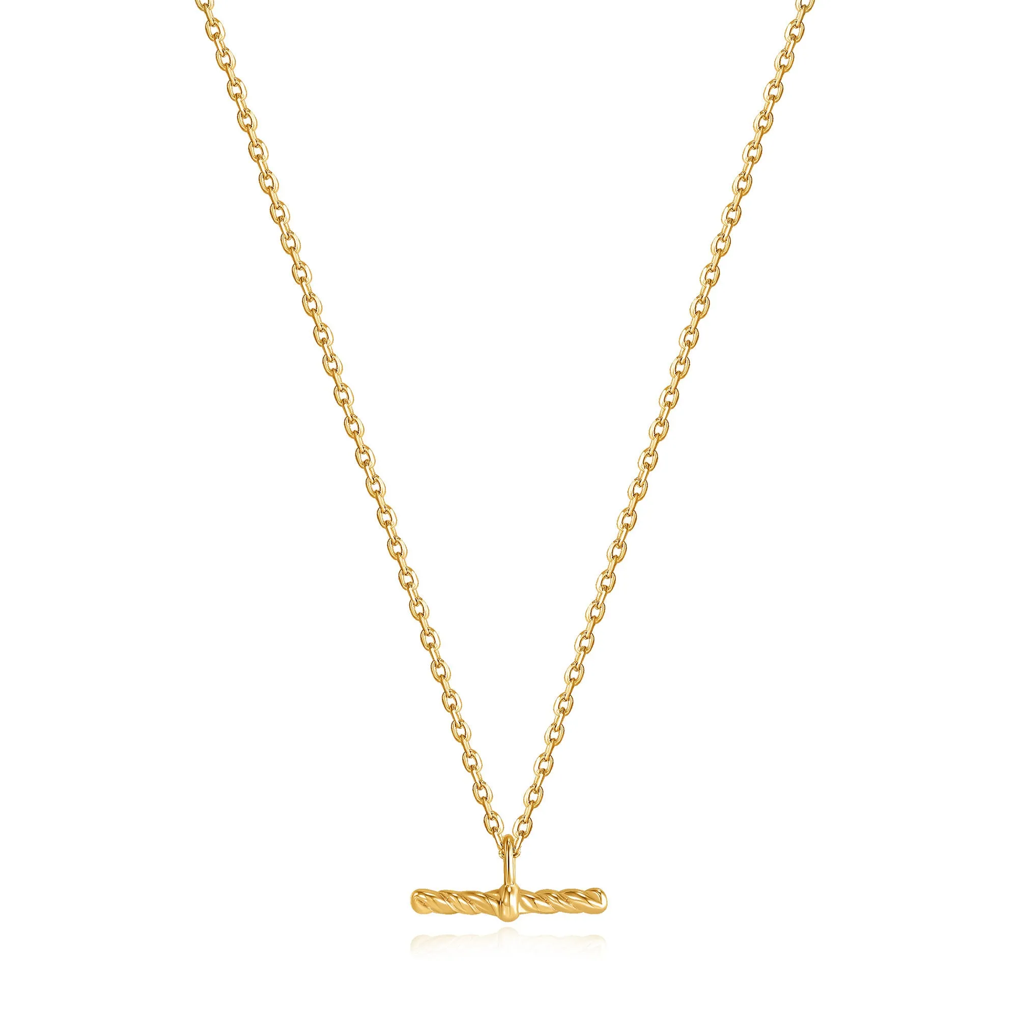 Gold Rope T-Bar Necklace