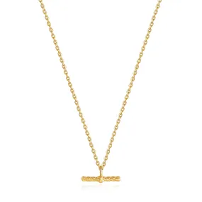 Gold Rope T-Bar Necklace