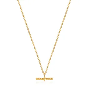 Gold Rope T-Bar Necklace