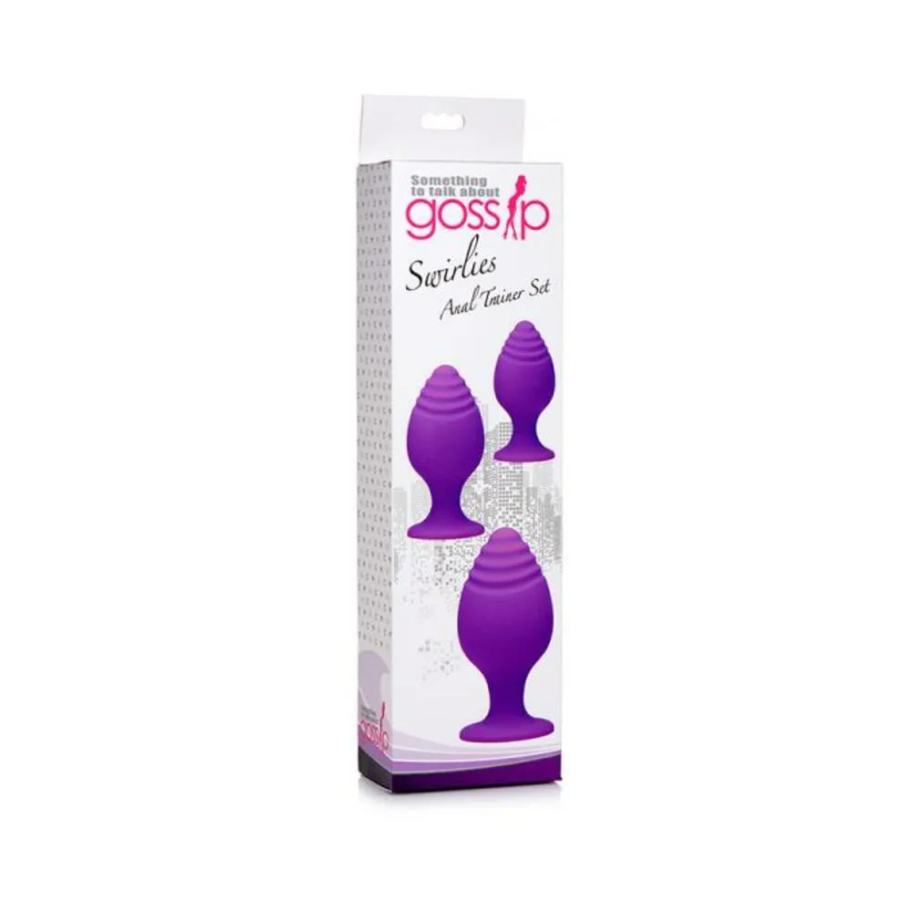 Gossip Swirlies Anal Plug Trio Set Silicone Violet