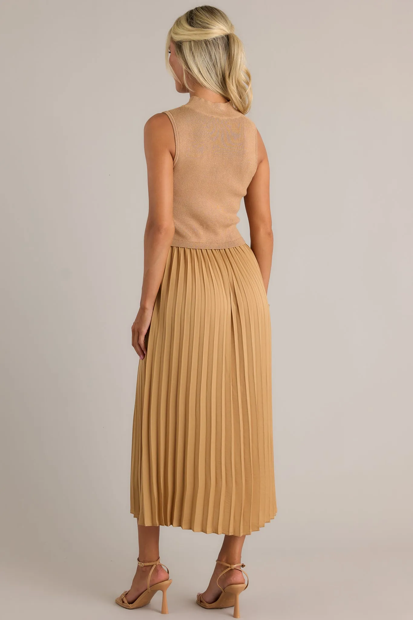 Graceful Gather Mustard Sleeveless Maxi Dress