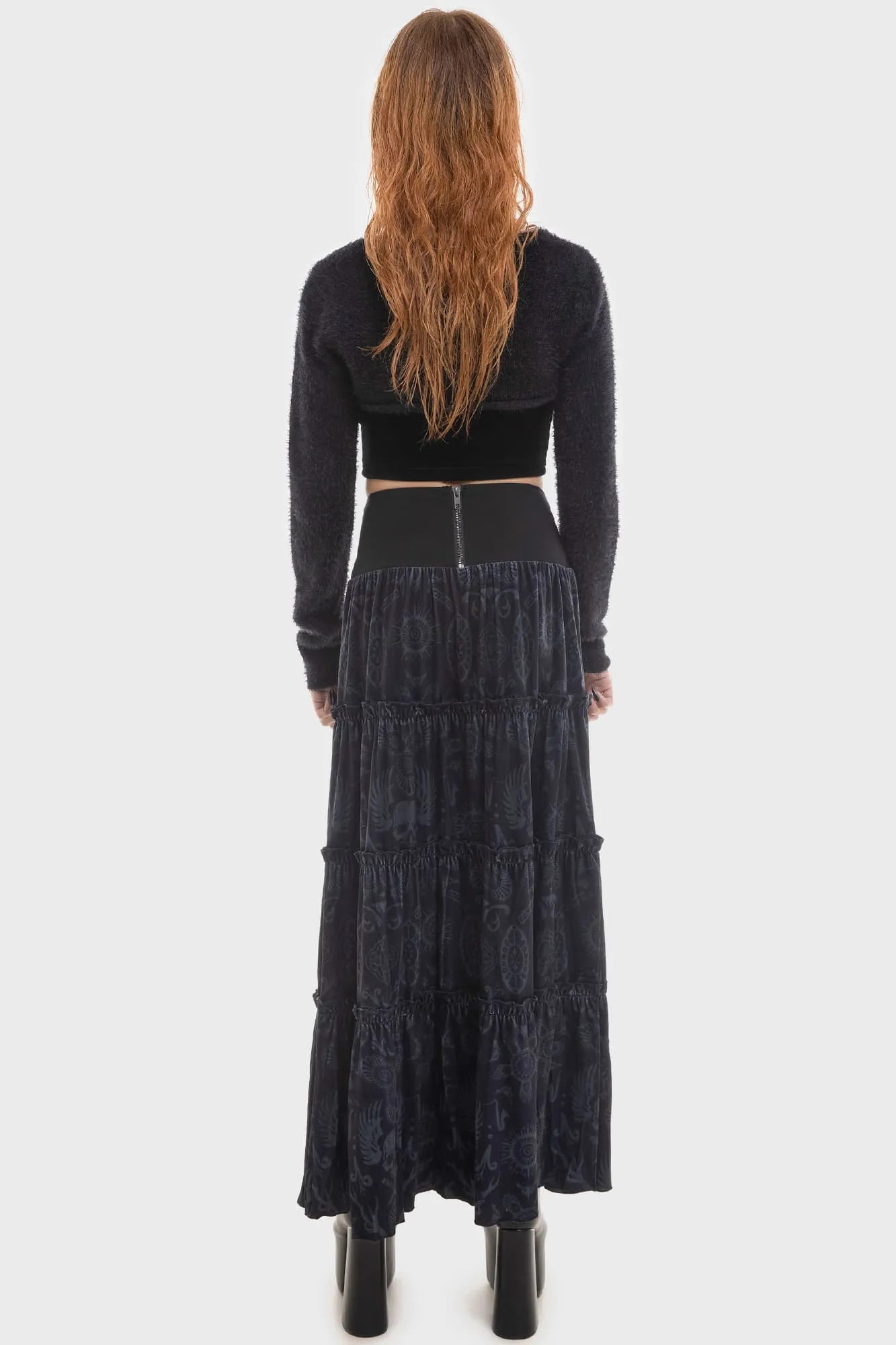 Half Vamp Maxi Skirt