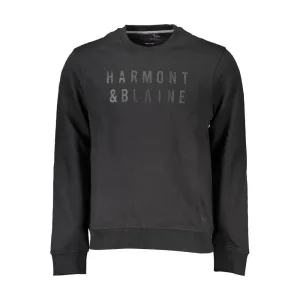 Harmont & Blaine Sleek Black Long-Sleeved Crew Neck Sweatshirt