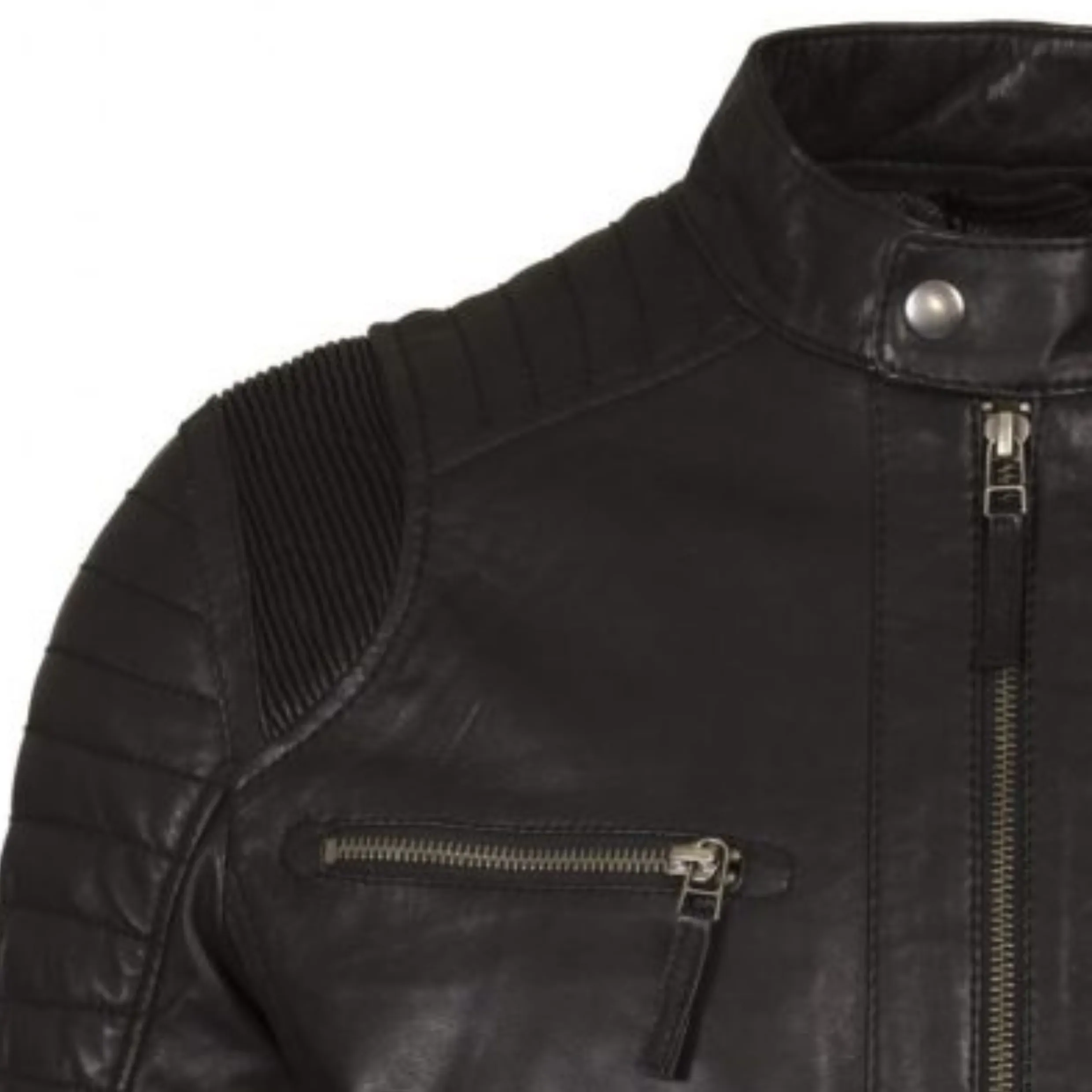 Helium Supersoft Nappa Leather Biker Jacket Paolo 5081 Black