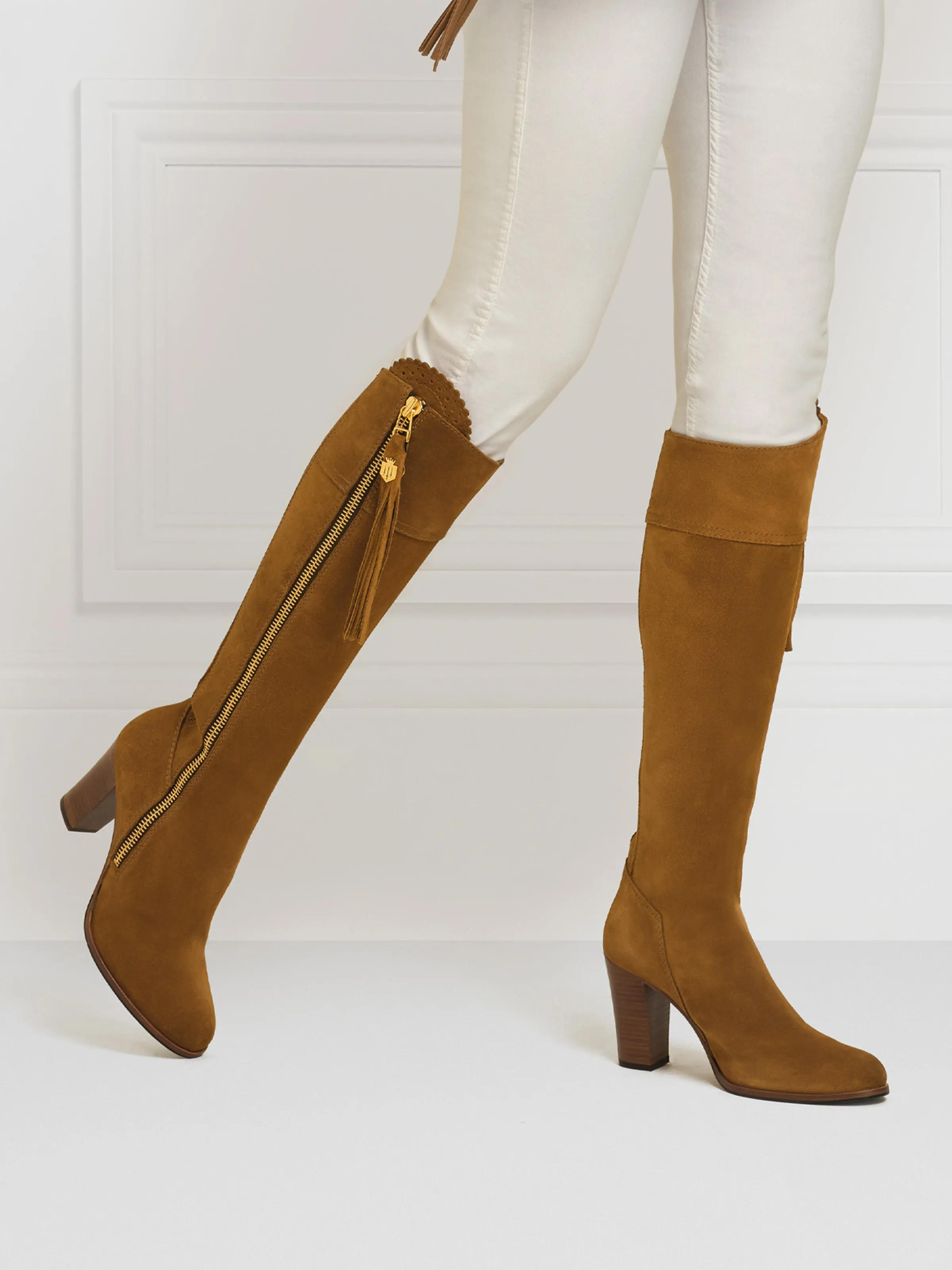 High Heeled Regina (Sporting Fit) - Tan Suede