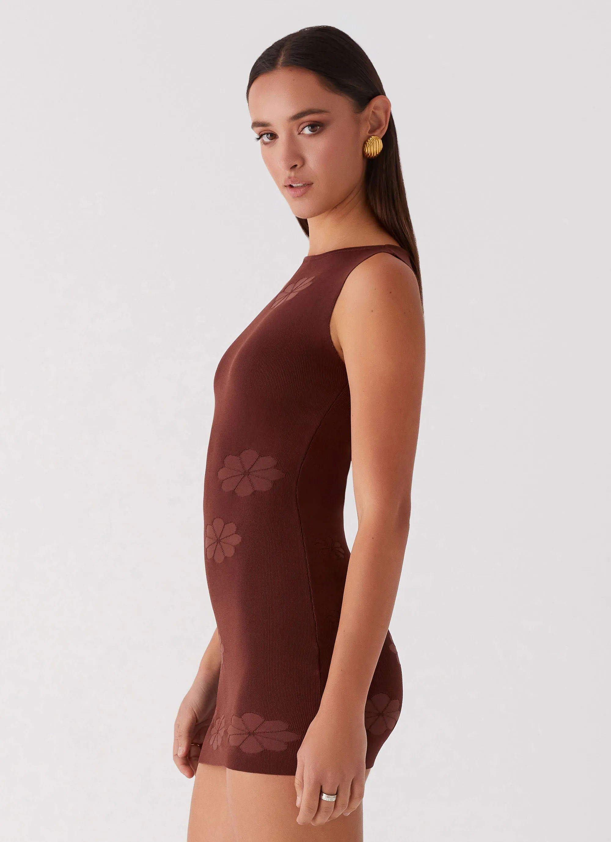 Holly Knit Mini Dress - Chocolate