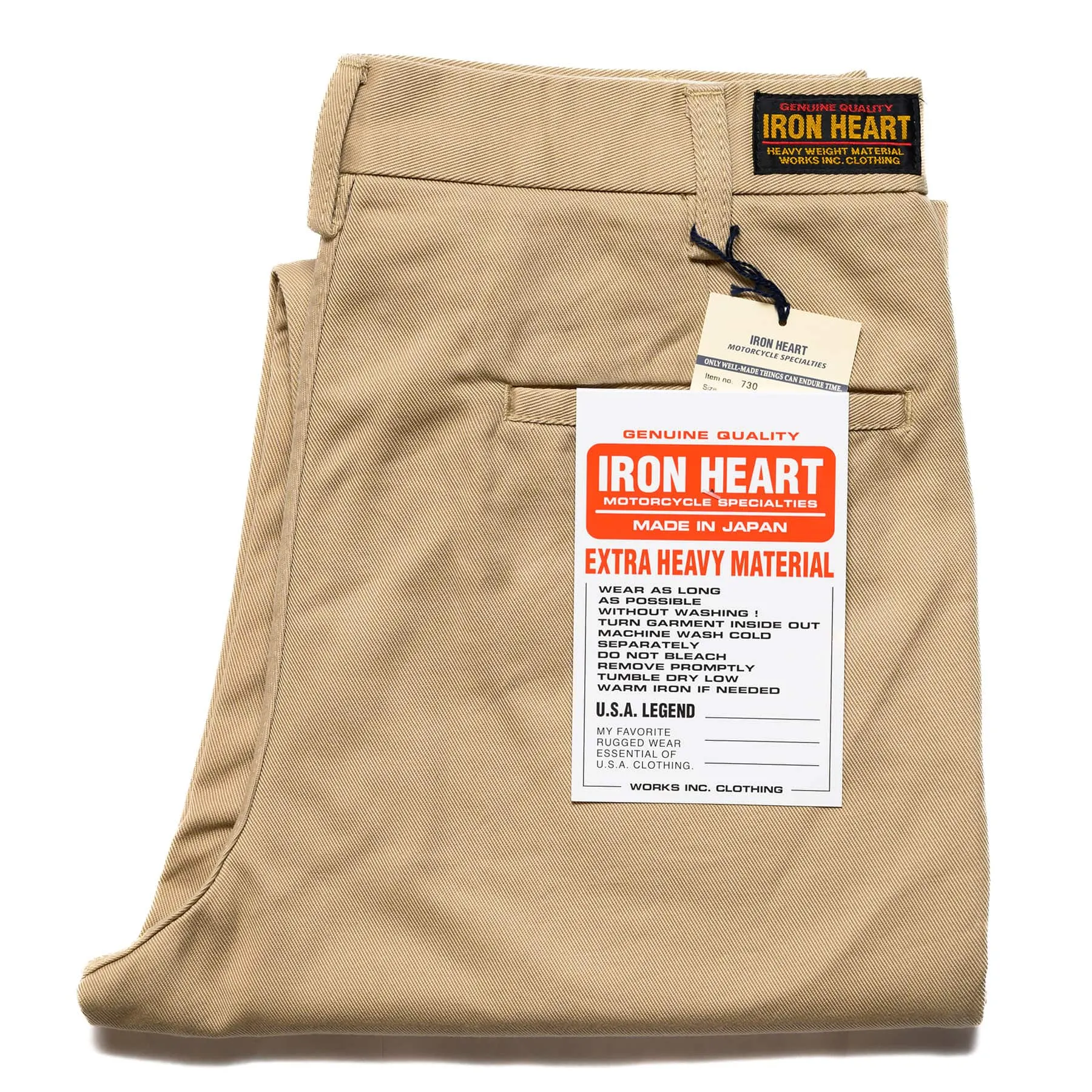 IH-730-KHA 12oz Heavy Cotton Regular Fit Chinos - Khaki