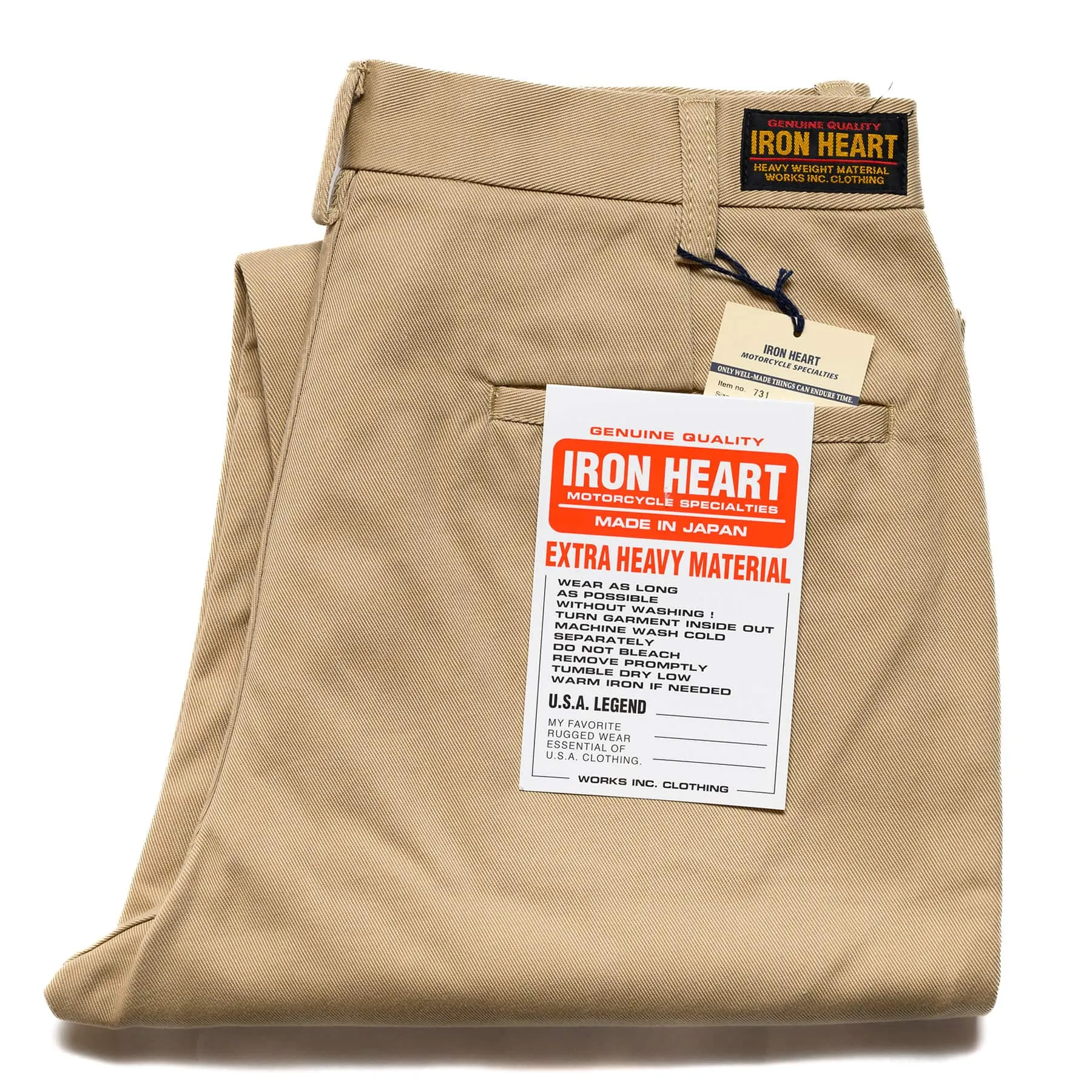 IH-731-KHA 12oz Heavy Cotton Relaxed Fit Chinos - Khaki