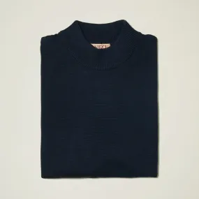 Inserch Cotton Blend Mock Neck Sweater Navy Blue 4308-00011