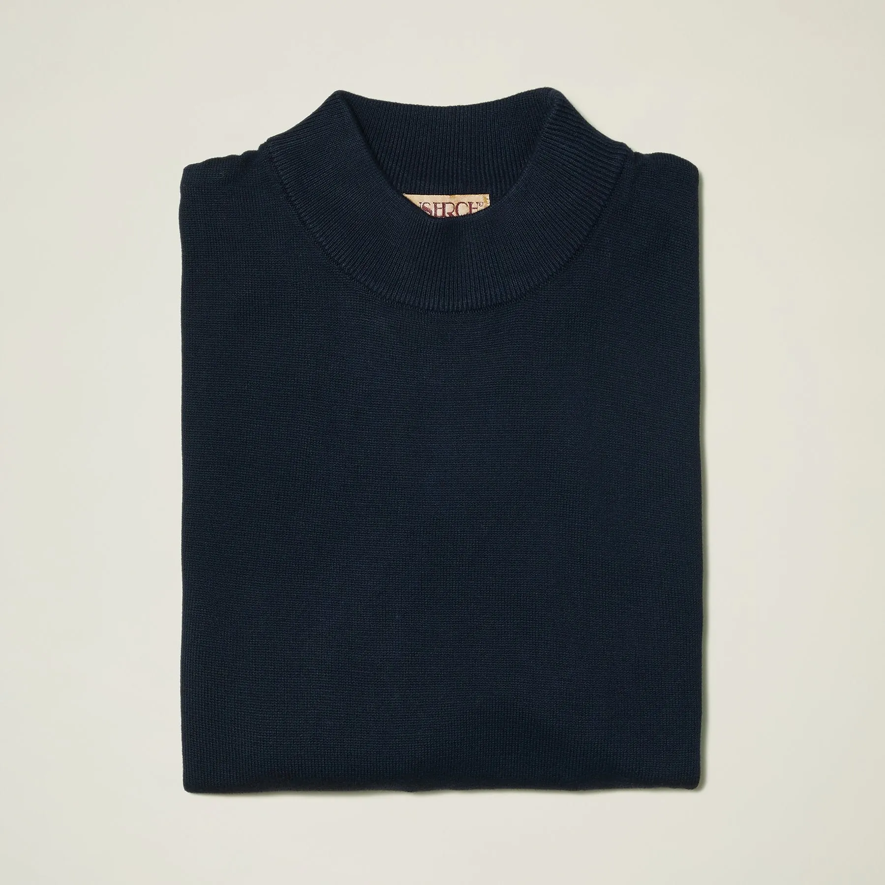 Inserch Cotton Blend Mock Neck Sweater Navy Blue 4308-00011