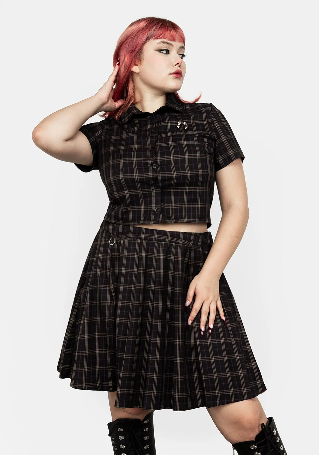 Jinx Check Co Ord Skirt