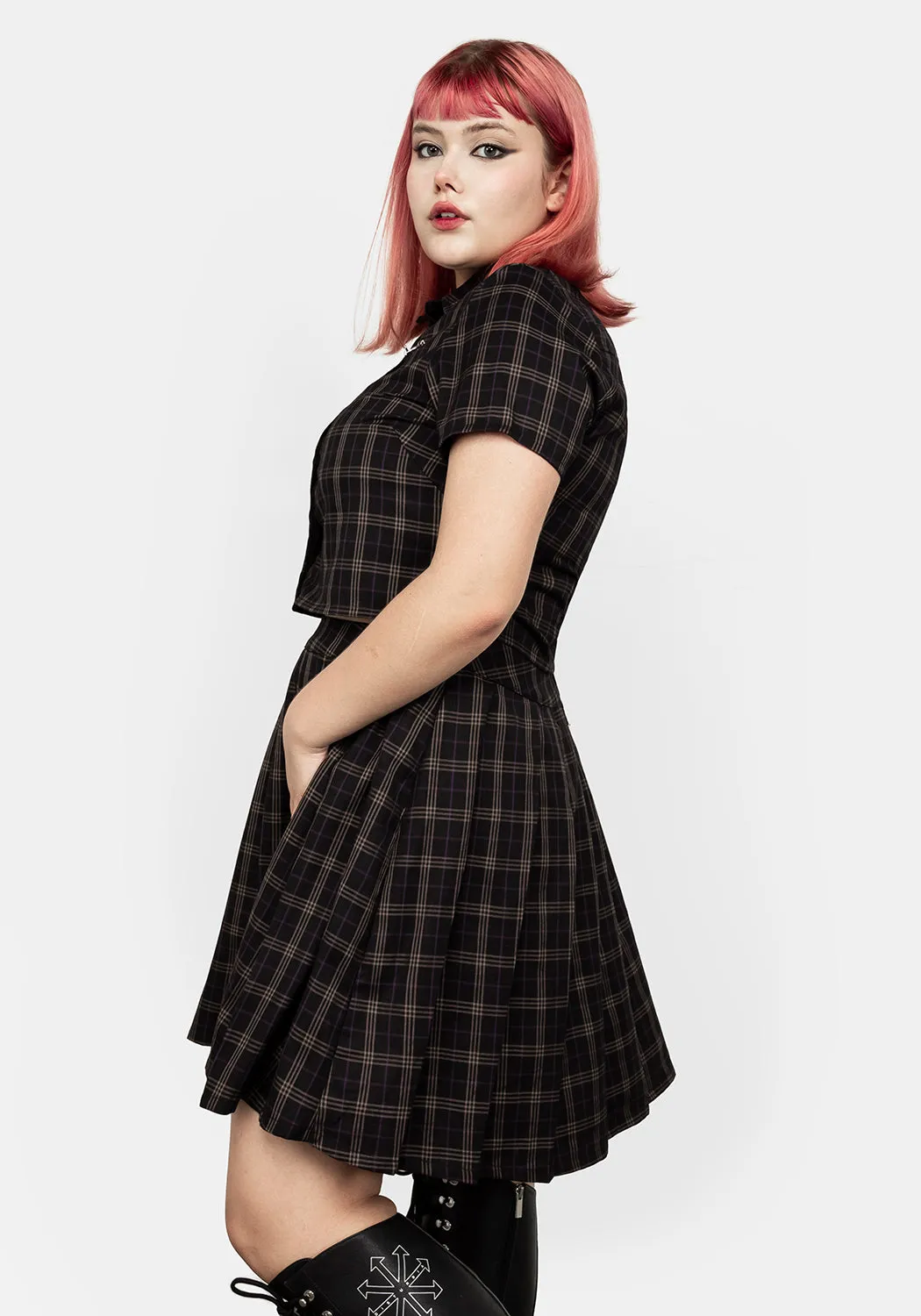 Jinx Check Co Ord Skirt